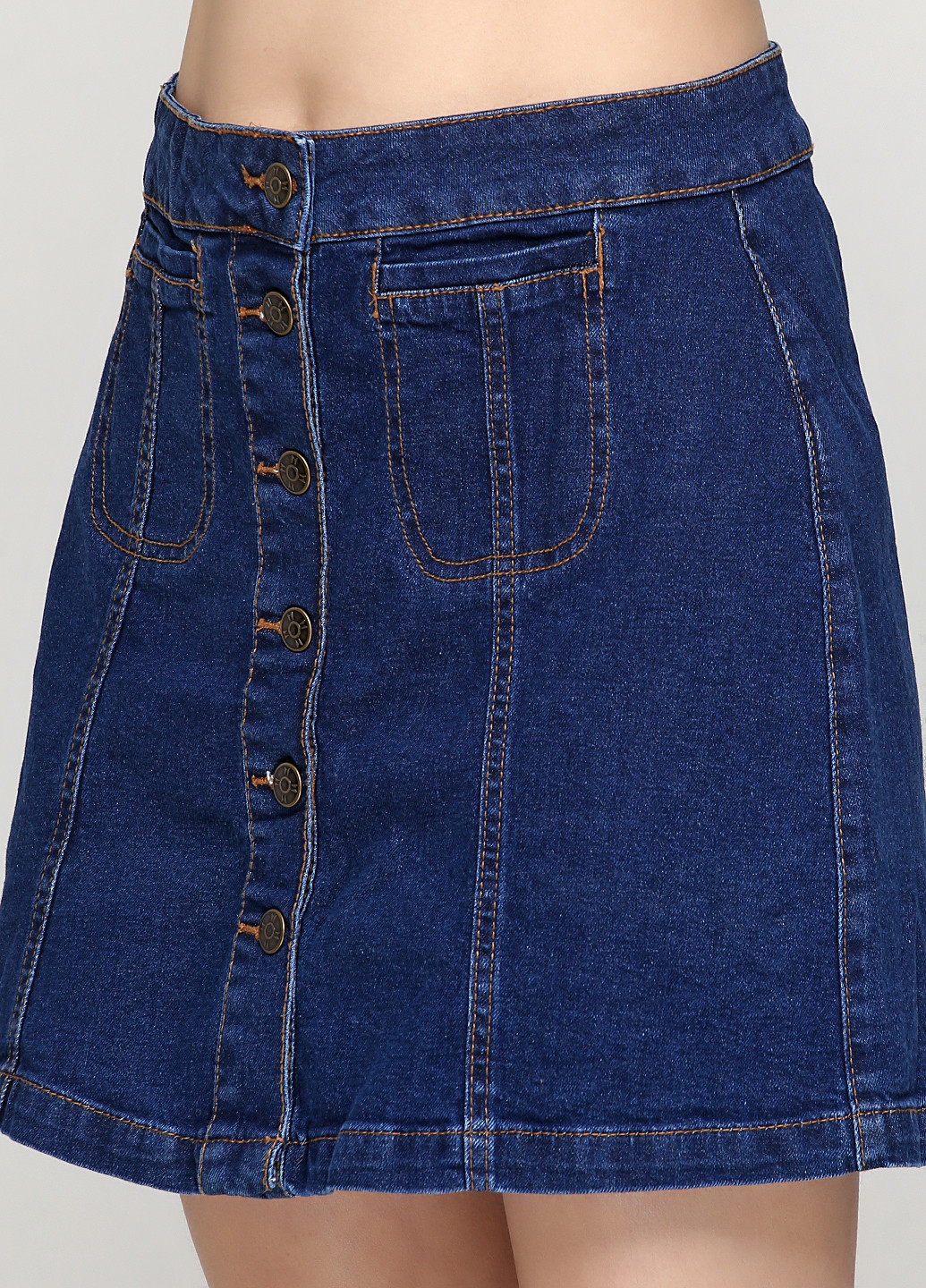 Темно-синяя джинсовая однотонная юбка Esmara