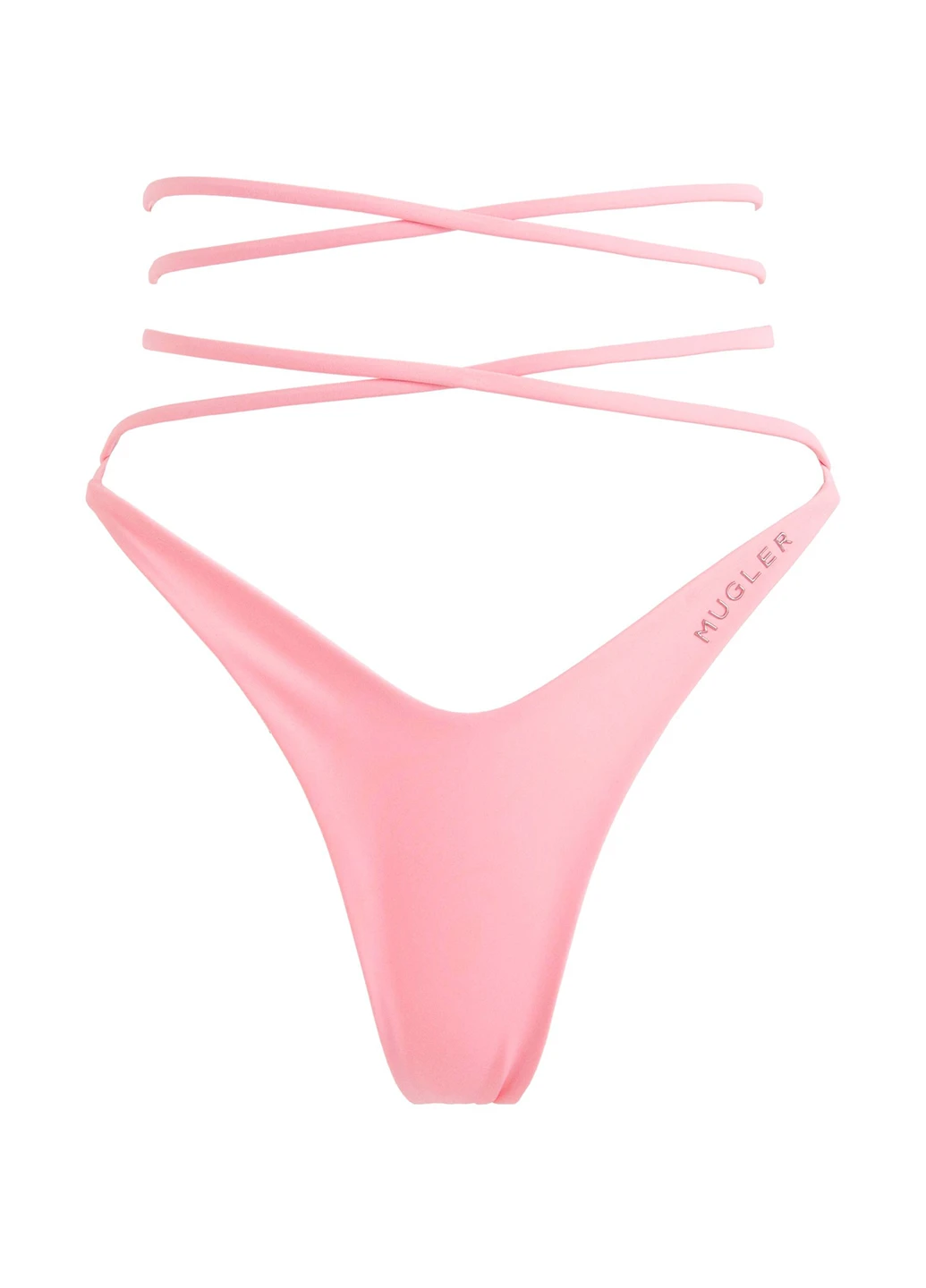 Светло-розовые купальные трусики-плавки однотонные H&M х Mugler