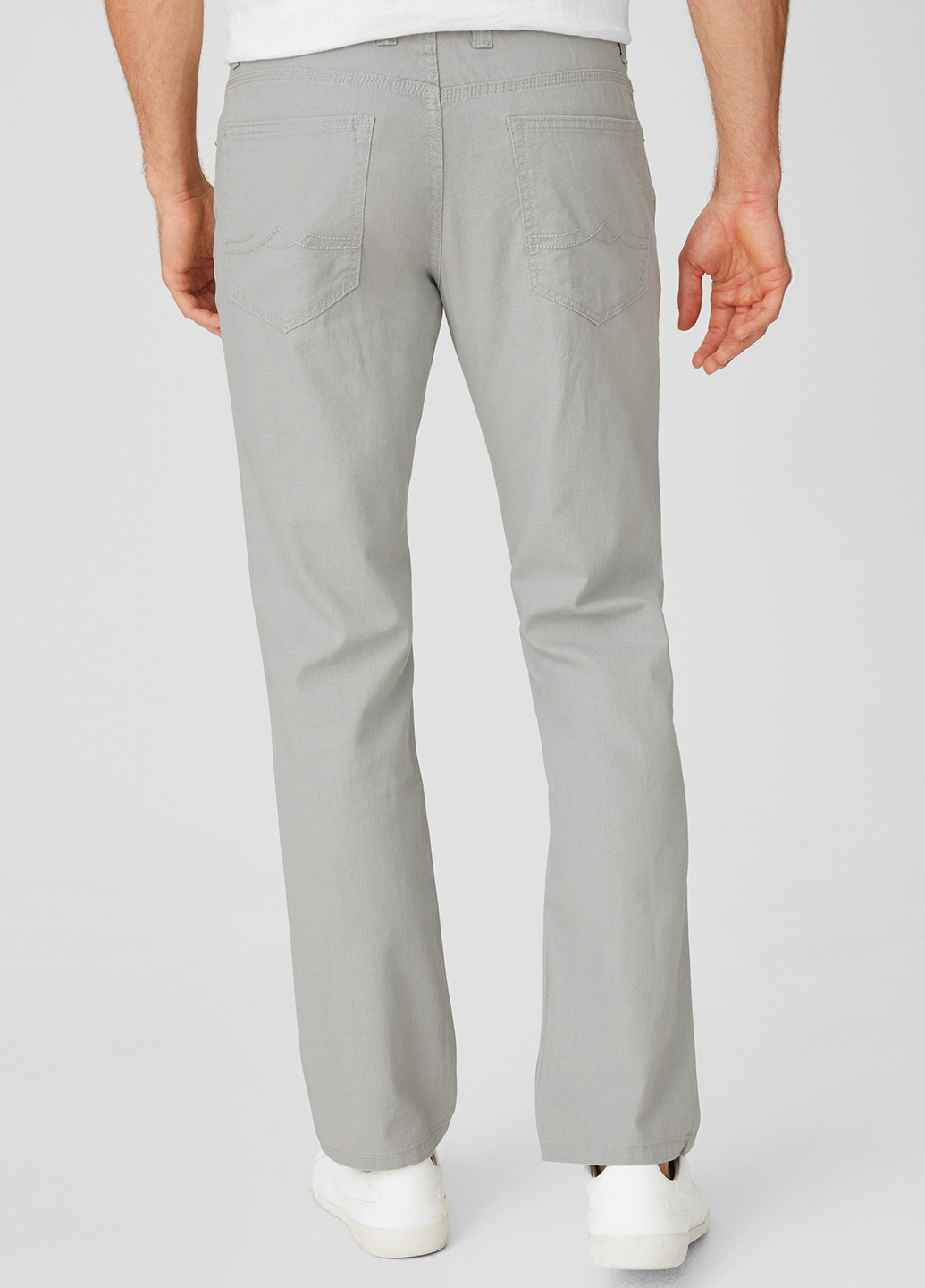 Серые кэжуал демисезонные прямые брюки C&A