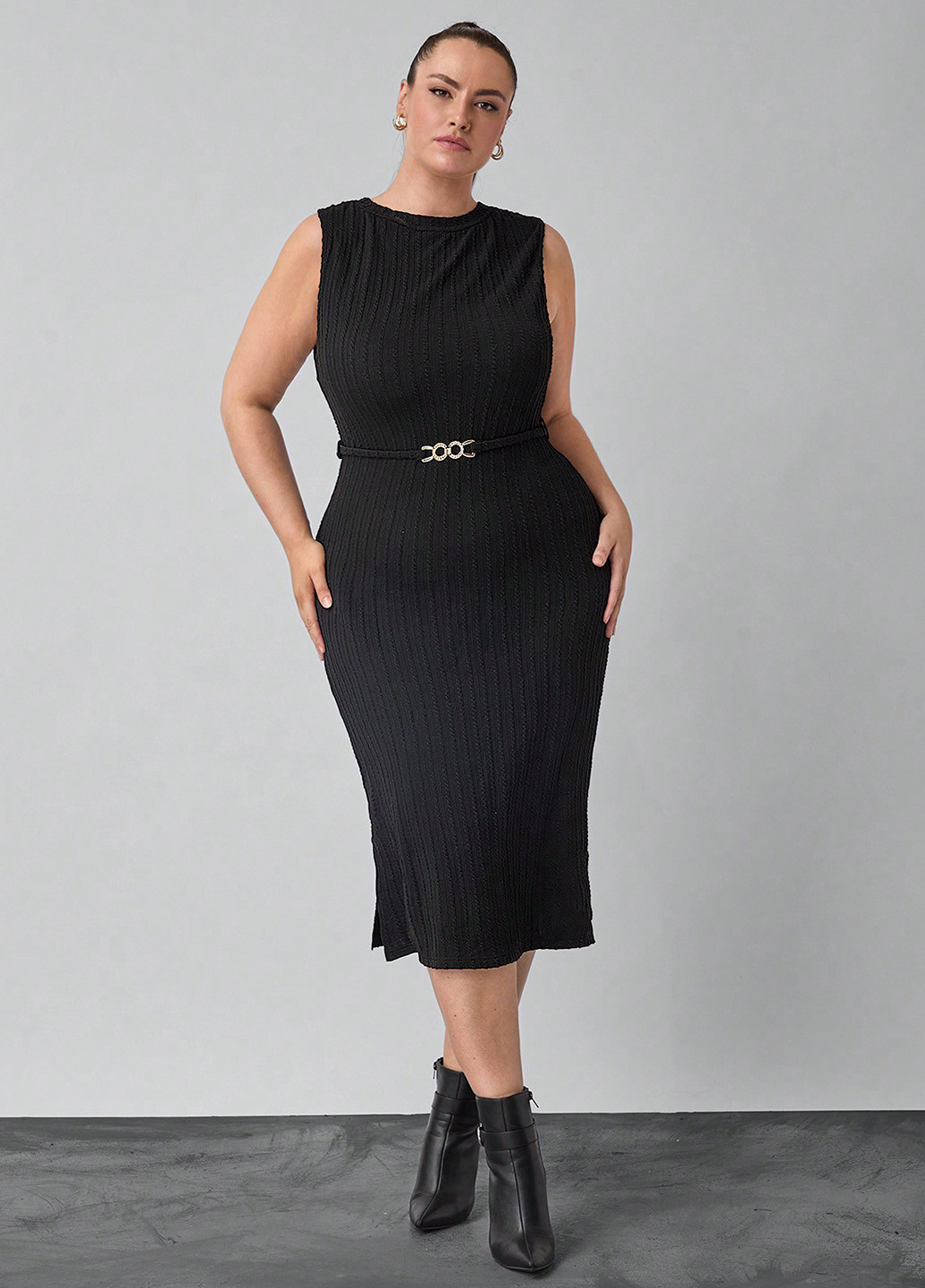 Чорна кежуал сукня футляр SHEIN однотонна