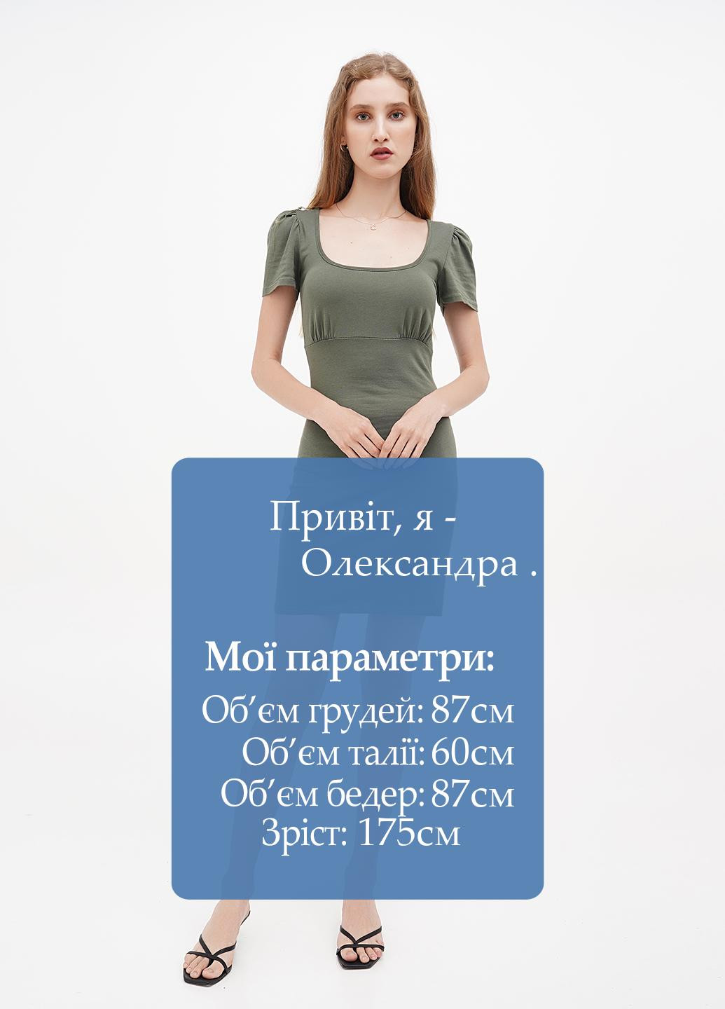 Сіро-зелена кежуал сукня Terranova однотонна