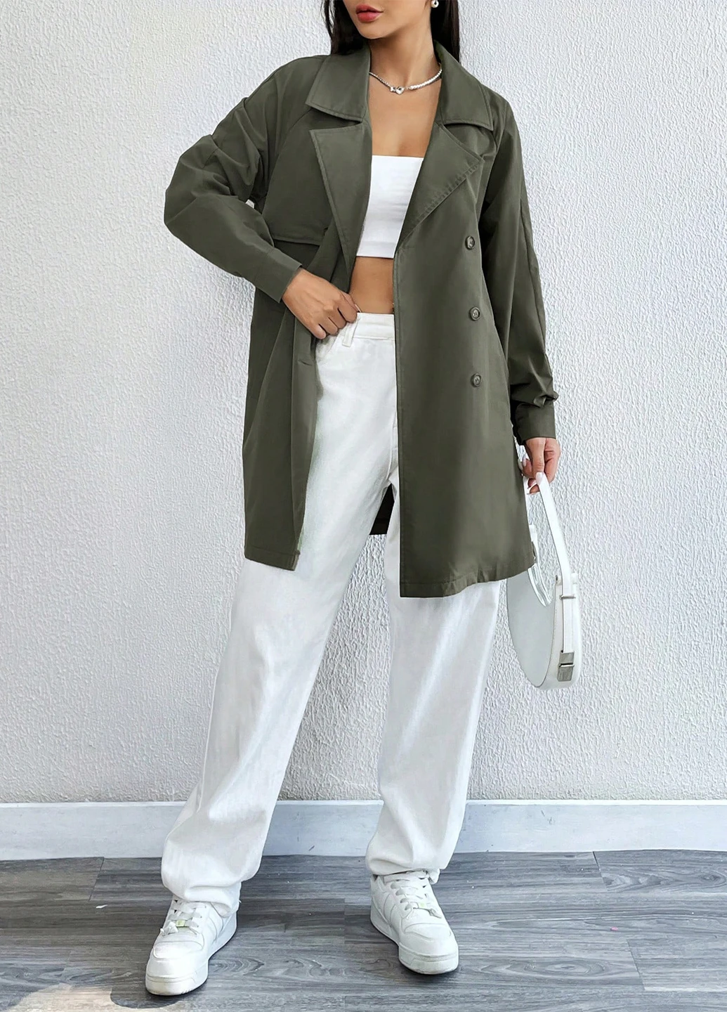 Плащ SHEIN тренчкот на гудзиках демісезон (302498147)