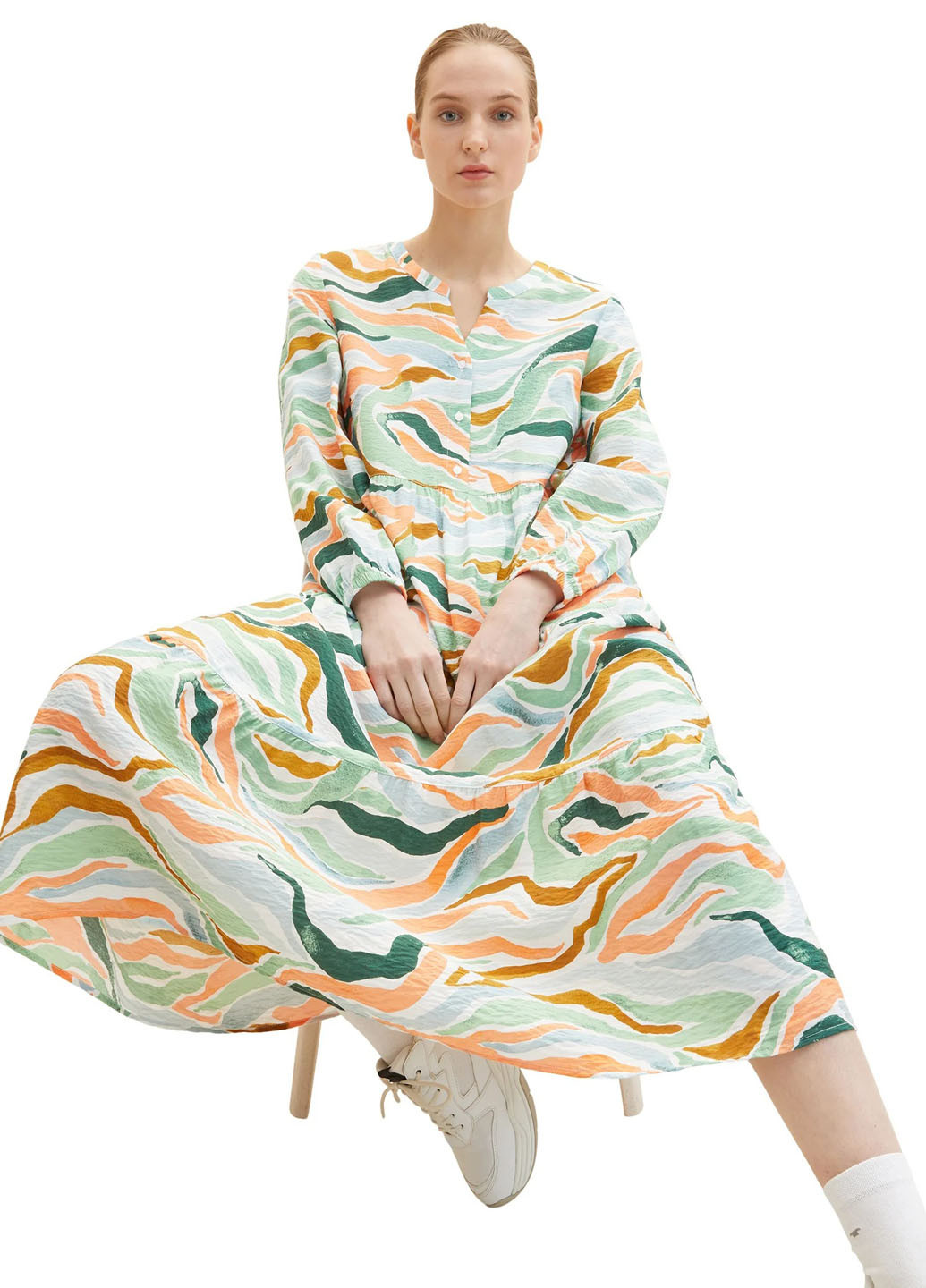 Комбінована кежуал сукня Tom Tailor з абстрактним візерунком