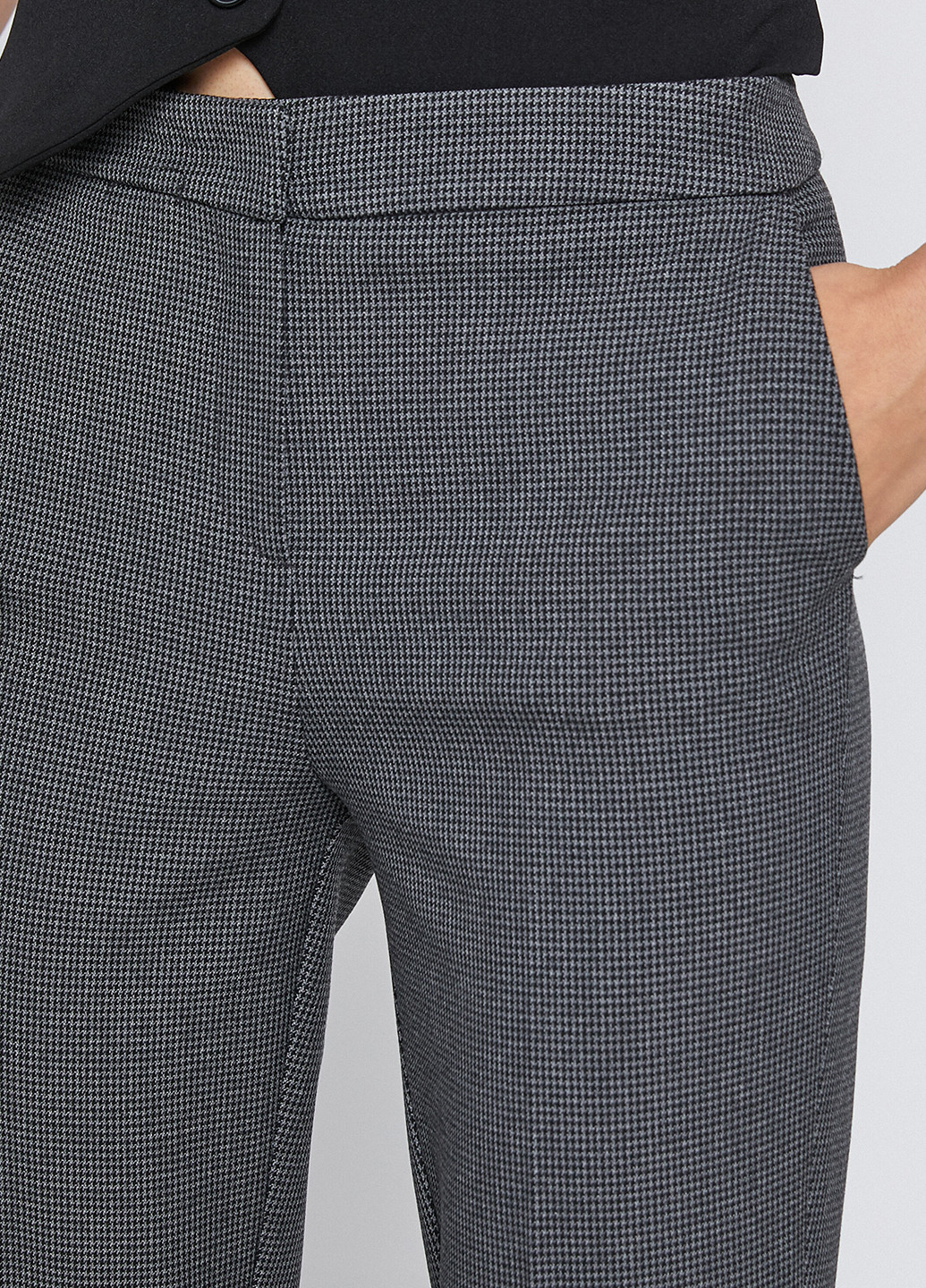 Серые кэжуал демисезонные классические, укороченные брюки KOTON