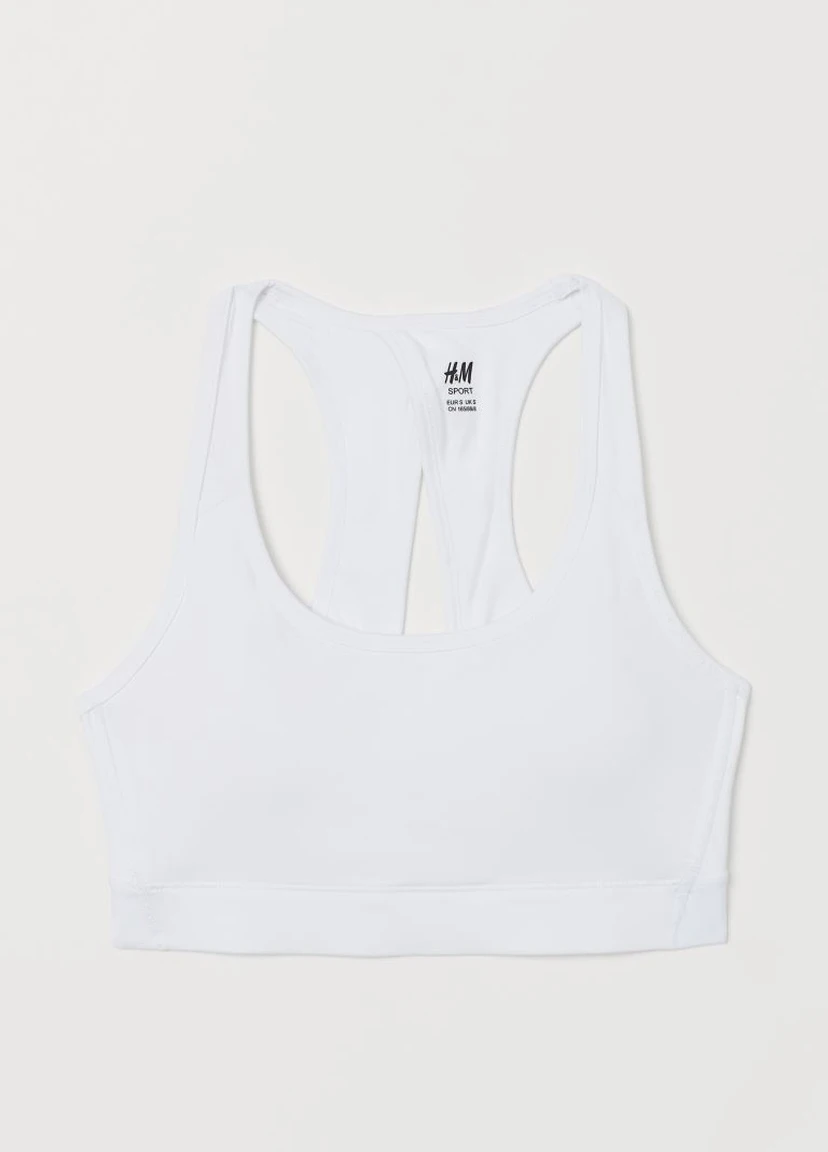 Білий спортивний бюстгальтер H&M