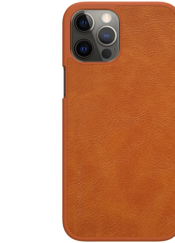 Шкіряний чохол (книжка) Qin Series для Apple iPhone 12 Pro Max (6.7 ') Коричневий (is_00000038439_2) Nillkin (229725829)