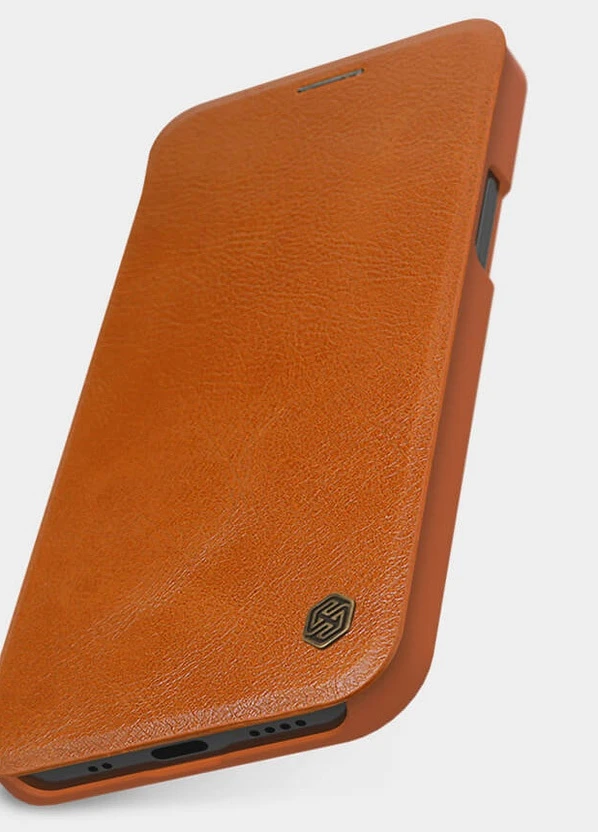 Шкіряний чохол (книжка) Qin Series для Apple iPhone 12 Pro Max (6.7 ') Коричневий (is_00000038439_2) Nillkin (229725829)