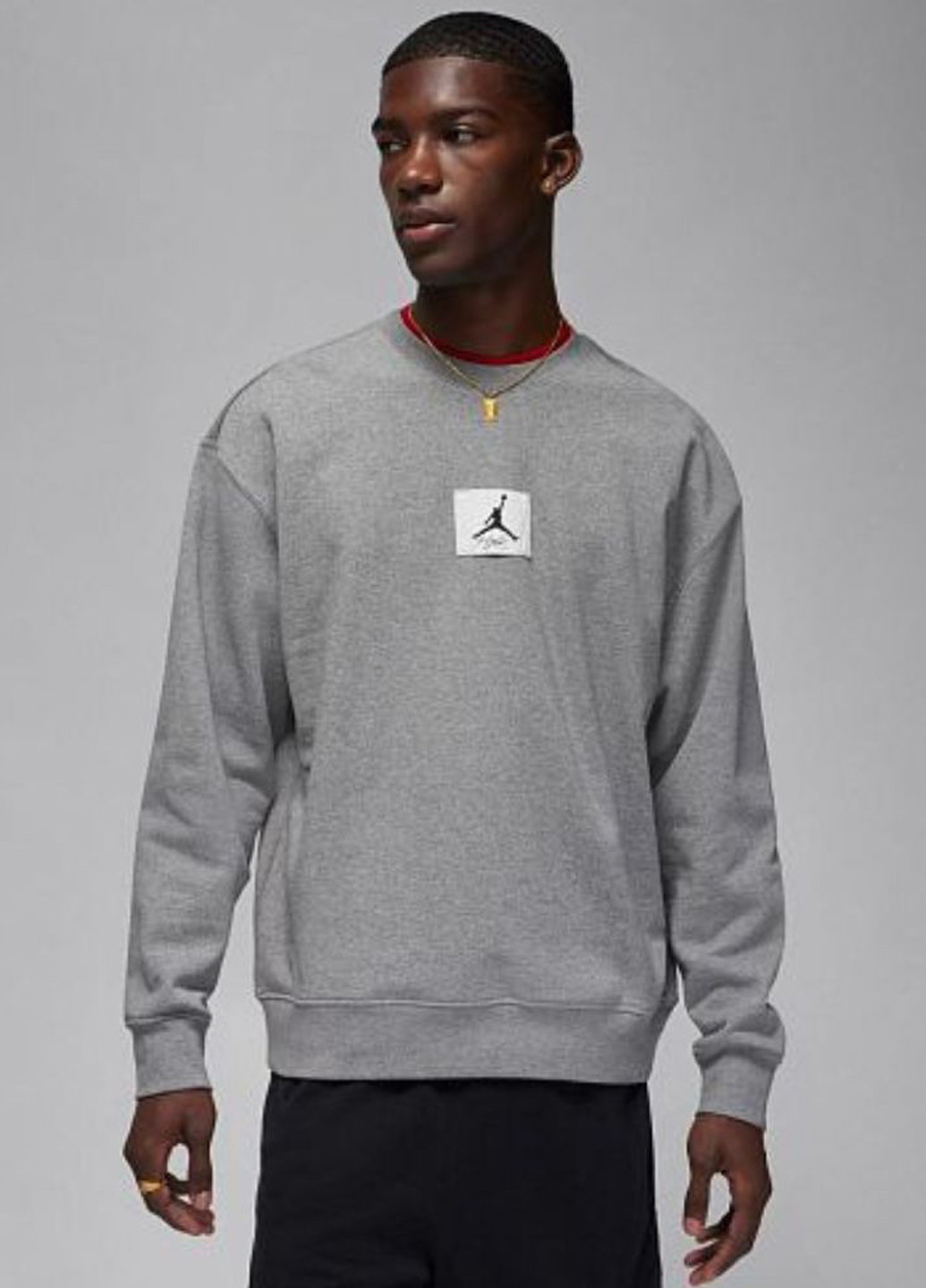 Сірий світшот Jordan меланж нашивки (285374880)
