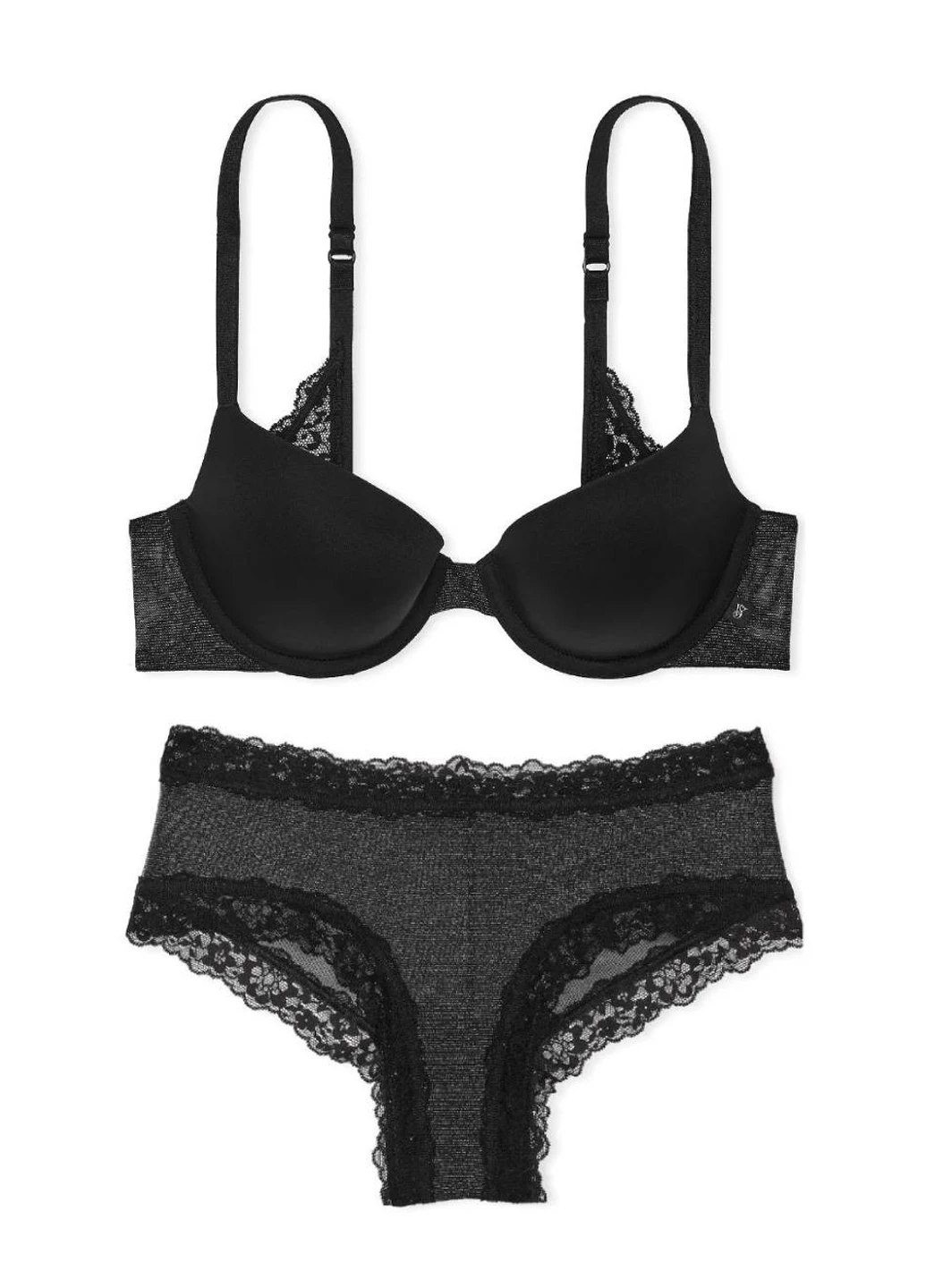 Чорний демісезонний комплект (бюстгальтер, трусики) Victoria's Secret
