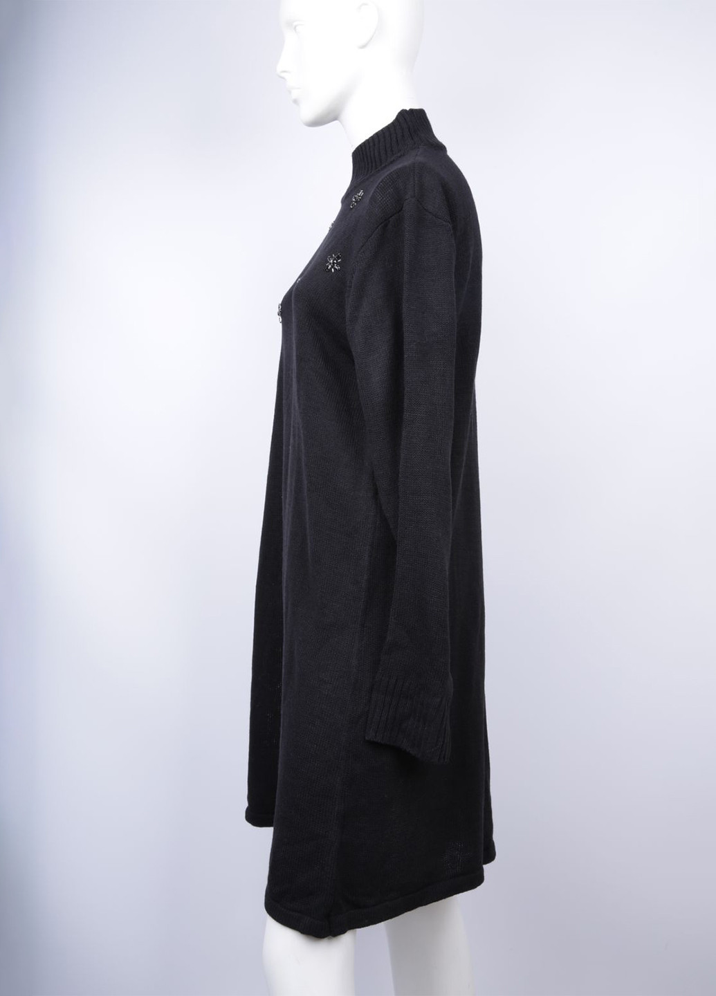 Чорна кежуал сукня сукня светр Signature однотонна