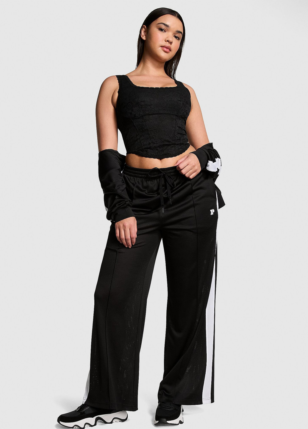 Чорний демісезонний комплект (топ, трусики) Victoria's Secret