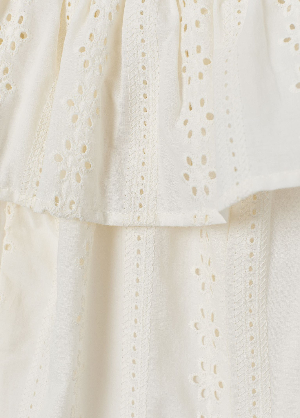 Молочна повсякденний сукня з вишивкою H&M однотонна