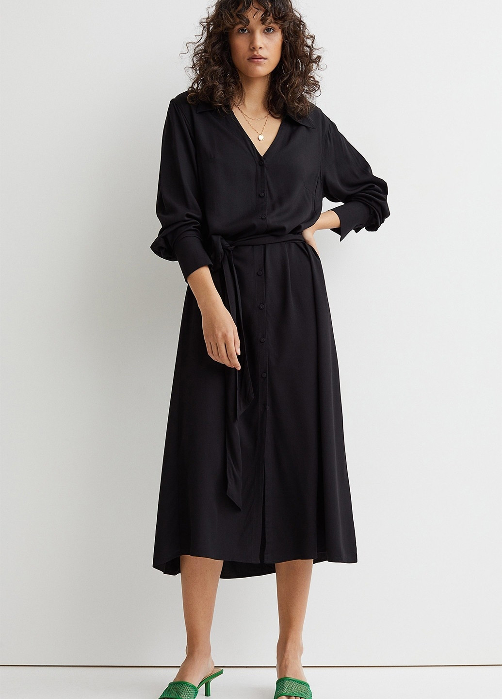 Чорна кежуал сукня сукня-сорочка H&M однотонна