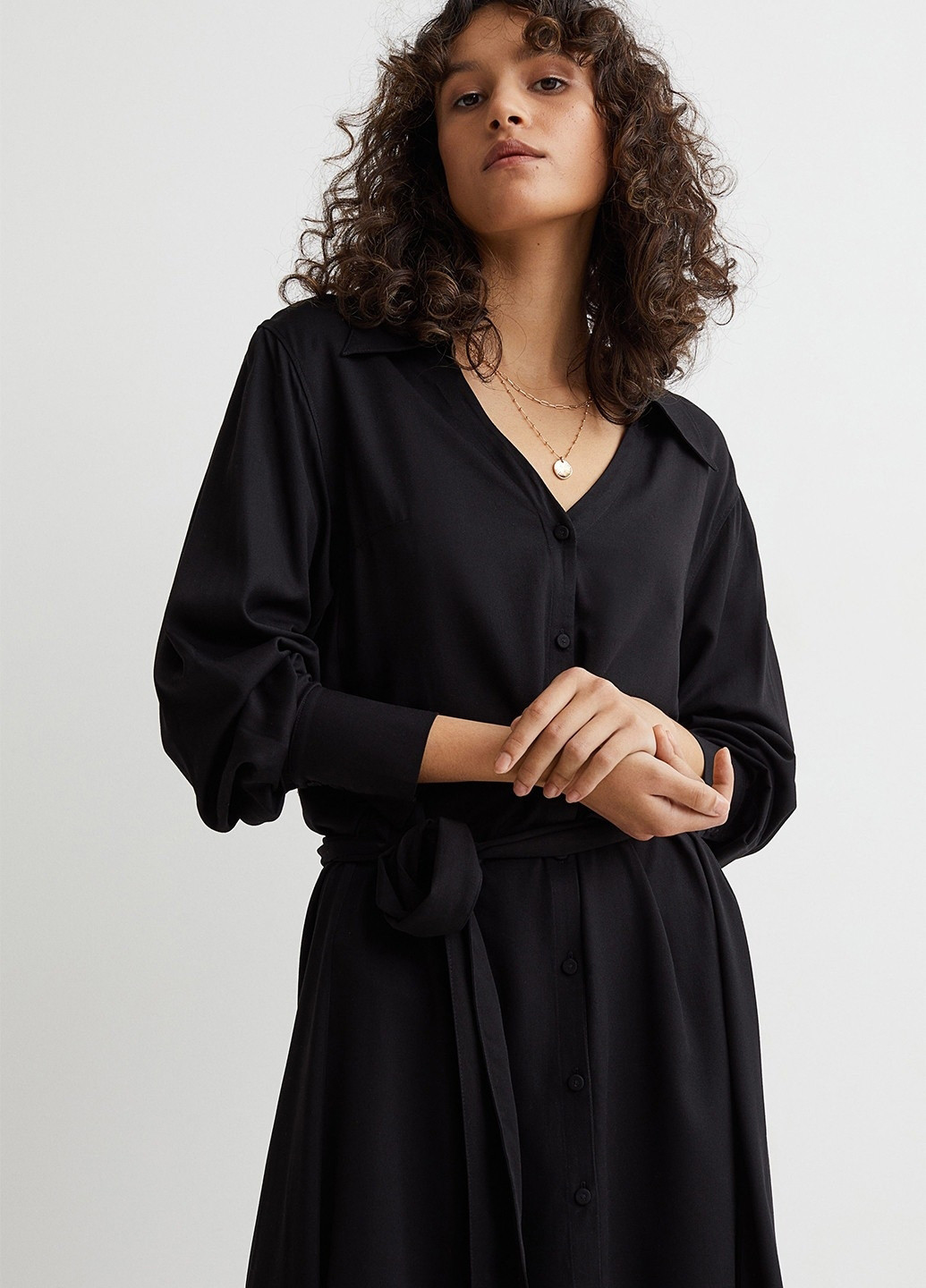 Чорна кежуал сукня сукня-сорочка H&M однотонна