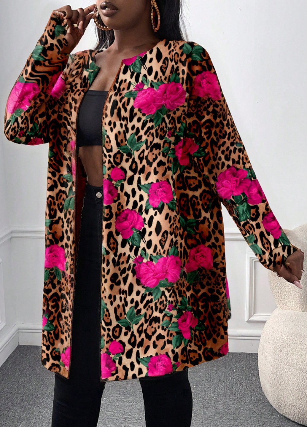 Разноцветный демисезонный кардиган SHEIN