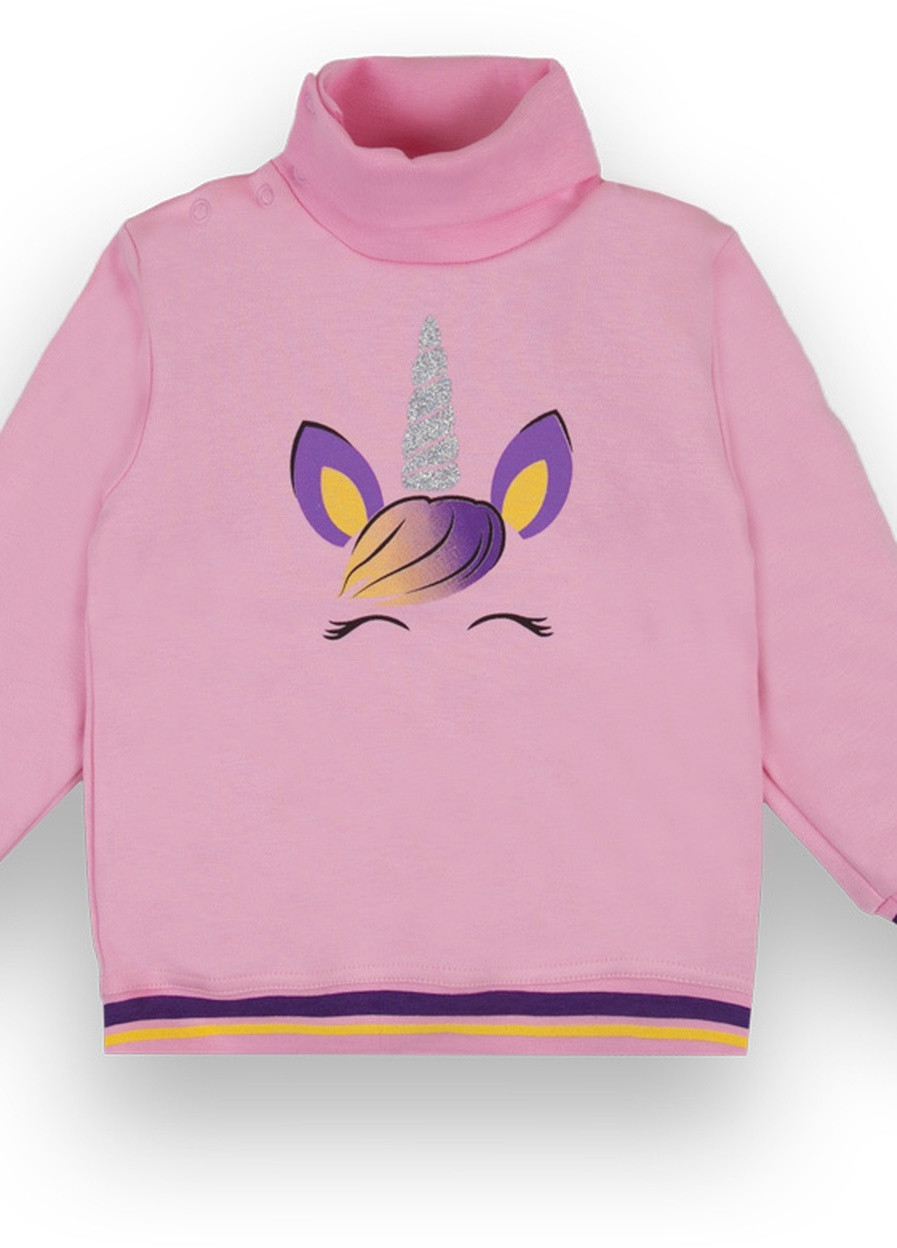 Розовый демисезонный детский свитер для девочки sv-21-52-1 *единорожки* Габби