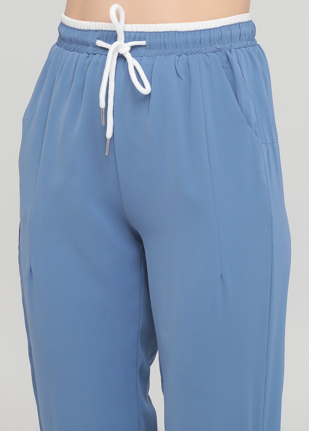 Голубые кэжуал летние укороченные брюки No Brand
