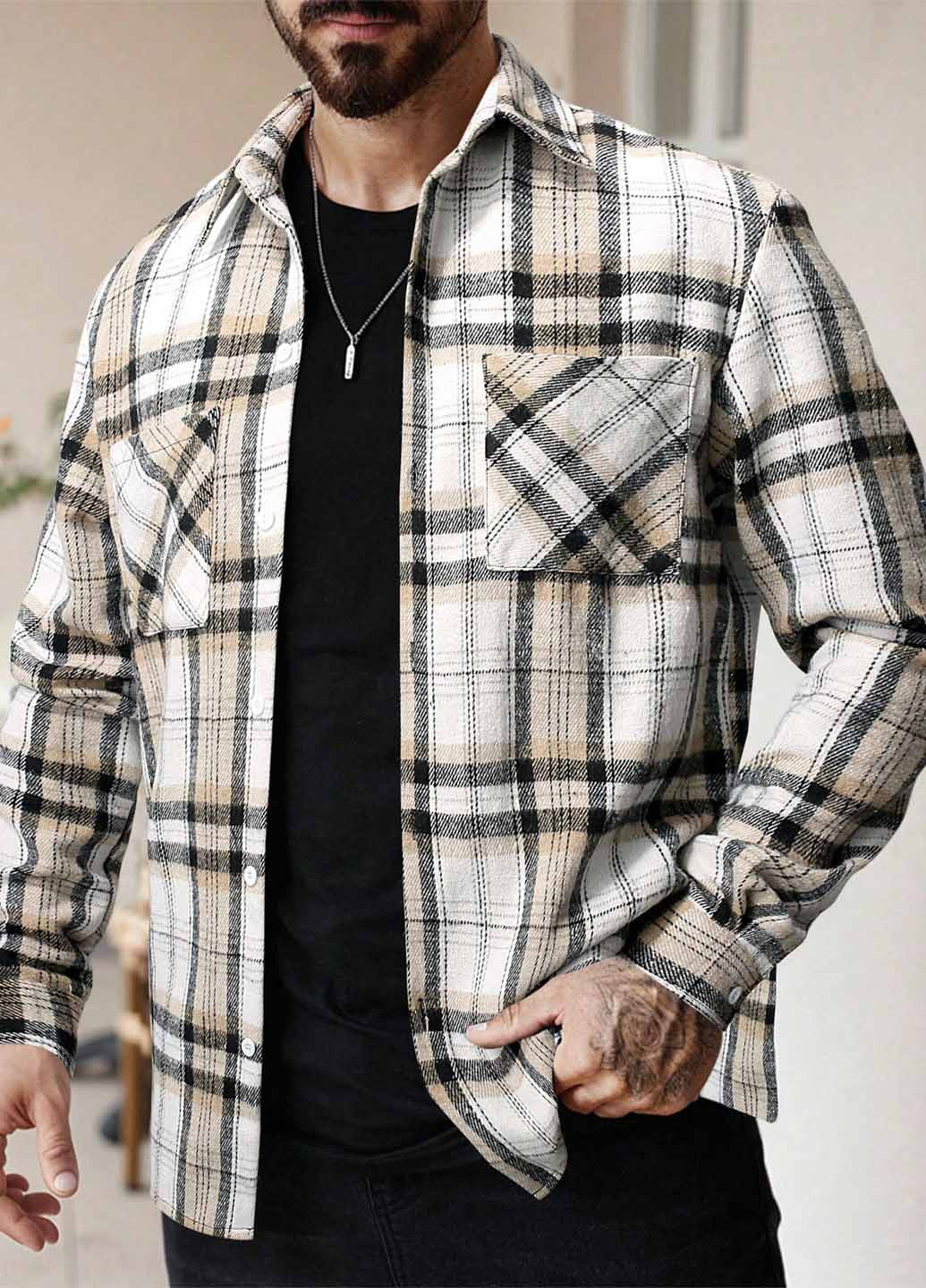 Цветная кэжуал рубашка в клетку SHEIN