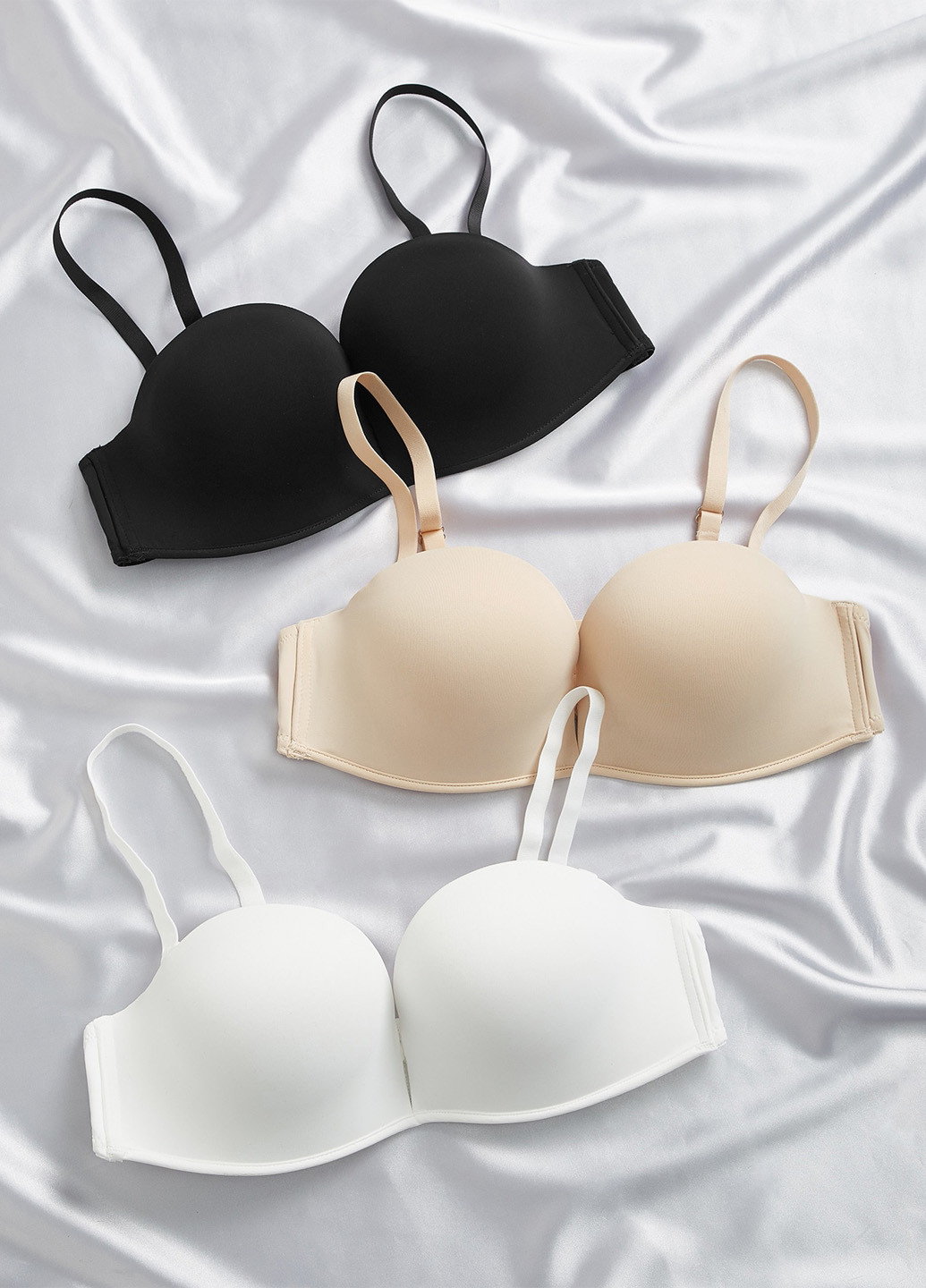Комбінований безшовний бюстгальтер (3 шт.) SHEIN з кісточками поліамід