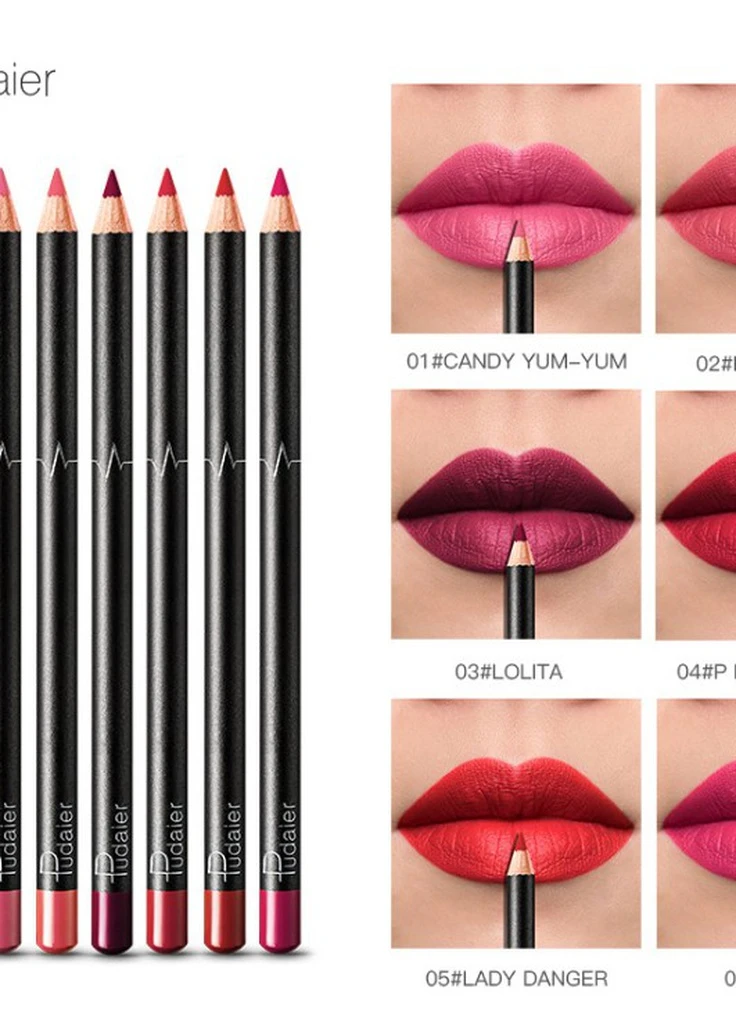 Олівець контур для губ LIP LINER (набір 6 шт) палітра #1-6 Pudaier (252432130)