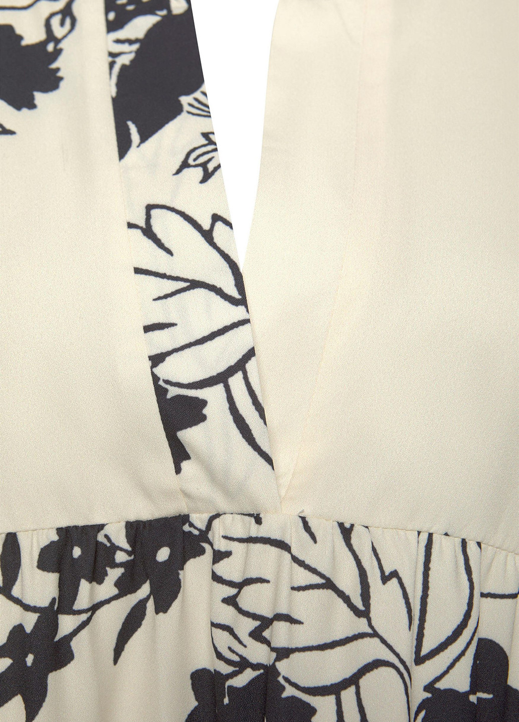 Молочное кэжуал платье клеш Lascana с цветочным принтом