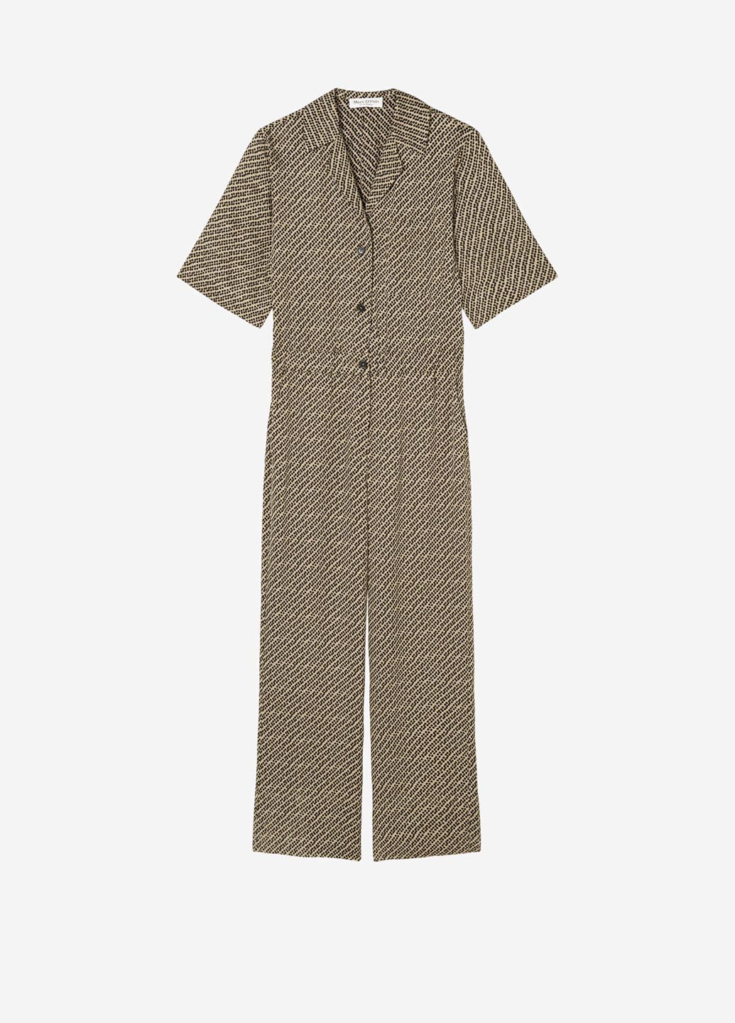 Комбинезон Marc O'Polo комбинезон-брюки геометрический коричневый кэжуал вискоза