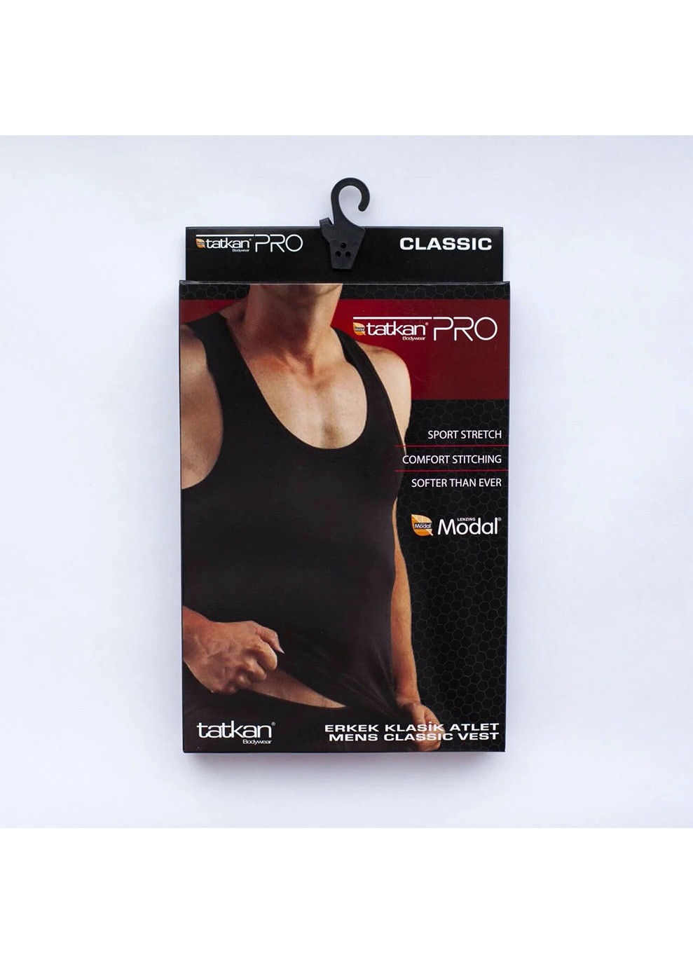 Черная майка mens modal classic vest 1-pack black — 585018 - 002 с коротким рукавом Tatkan