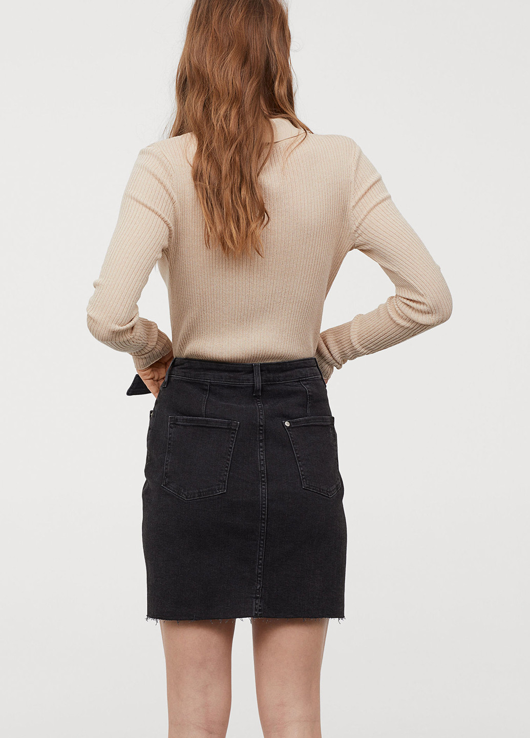 Черная джинсовая юбка H&M карандаш