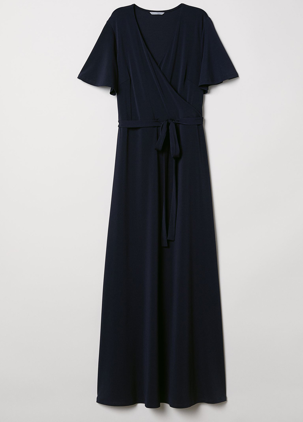 Темно-синее вечернее сукня на запах H&M однотонное