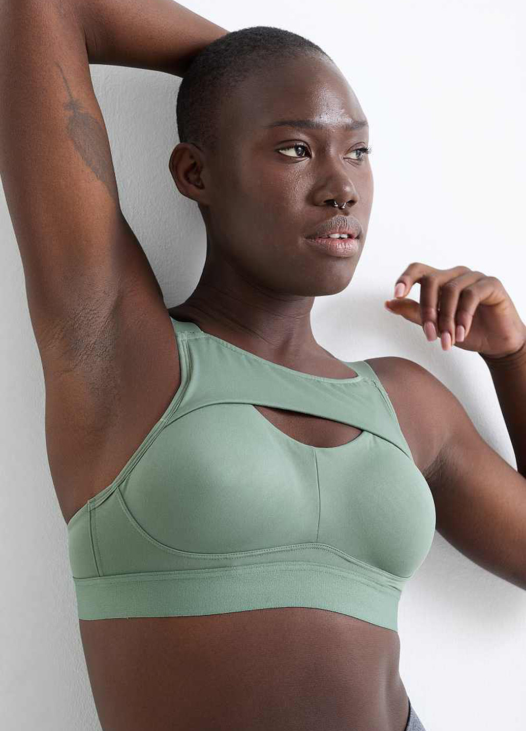 Сіро-зелений топ бюстгальтер C&A без кісточок поліестер