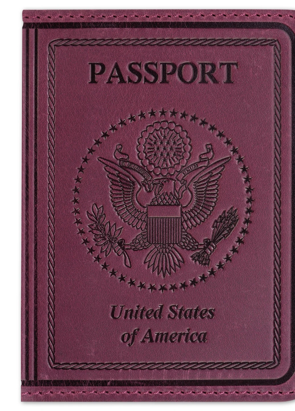 Обложка на паспорт Passport USA col.L бордовая DNK Leather (253933075)