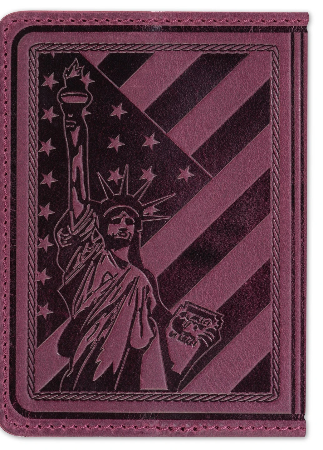 Обложка на паспорт Passport USA col.L бордовая DNK Leather (253933075)