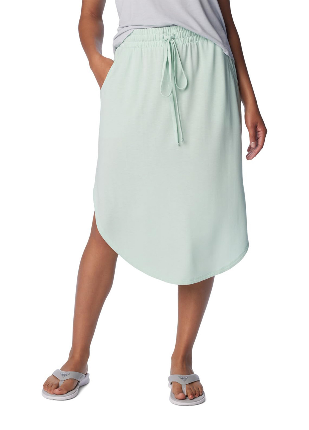Салатовая кэжуал однотонная юбка Columbia
