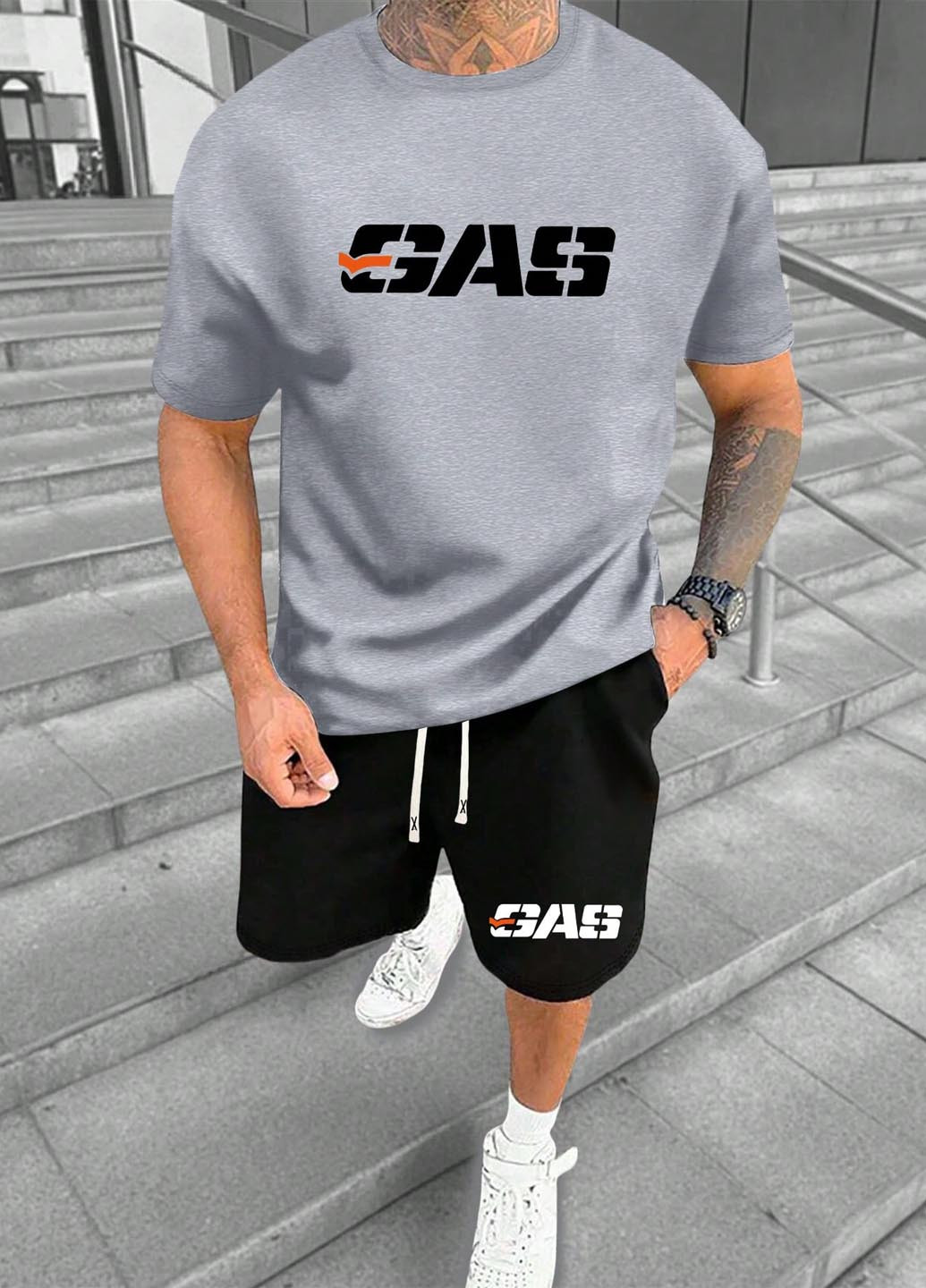 Комбінований літній комплект (футболка, шорти) SHEIN