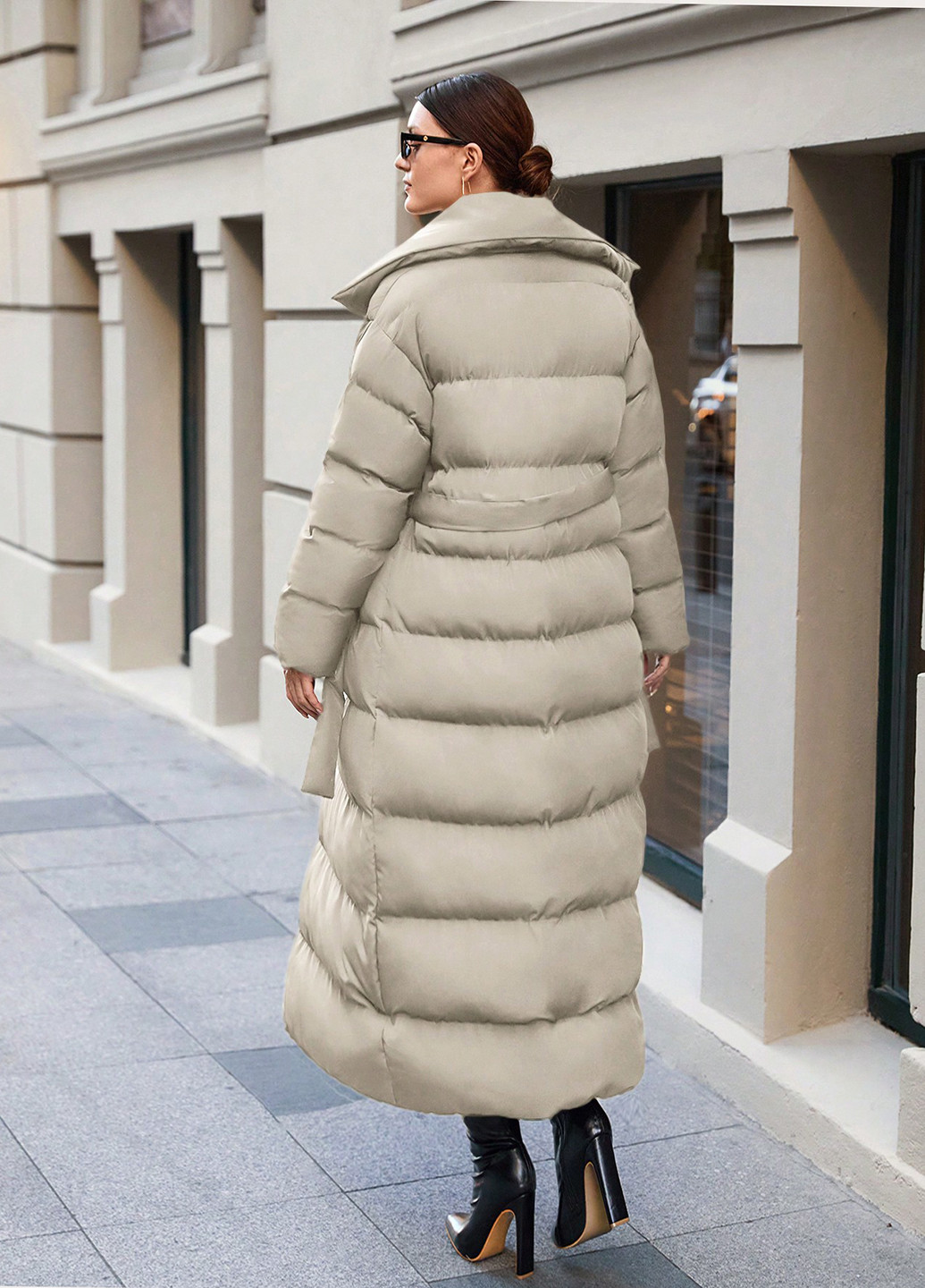 Світло-бежева зимня куртка куртка-пальто SHEIN