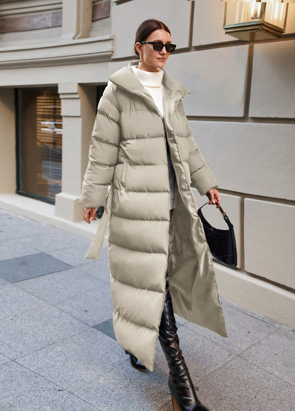 Світло-бежева зимня куртка куртка-пальто SHEIN