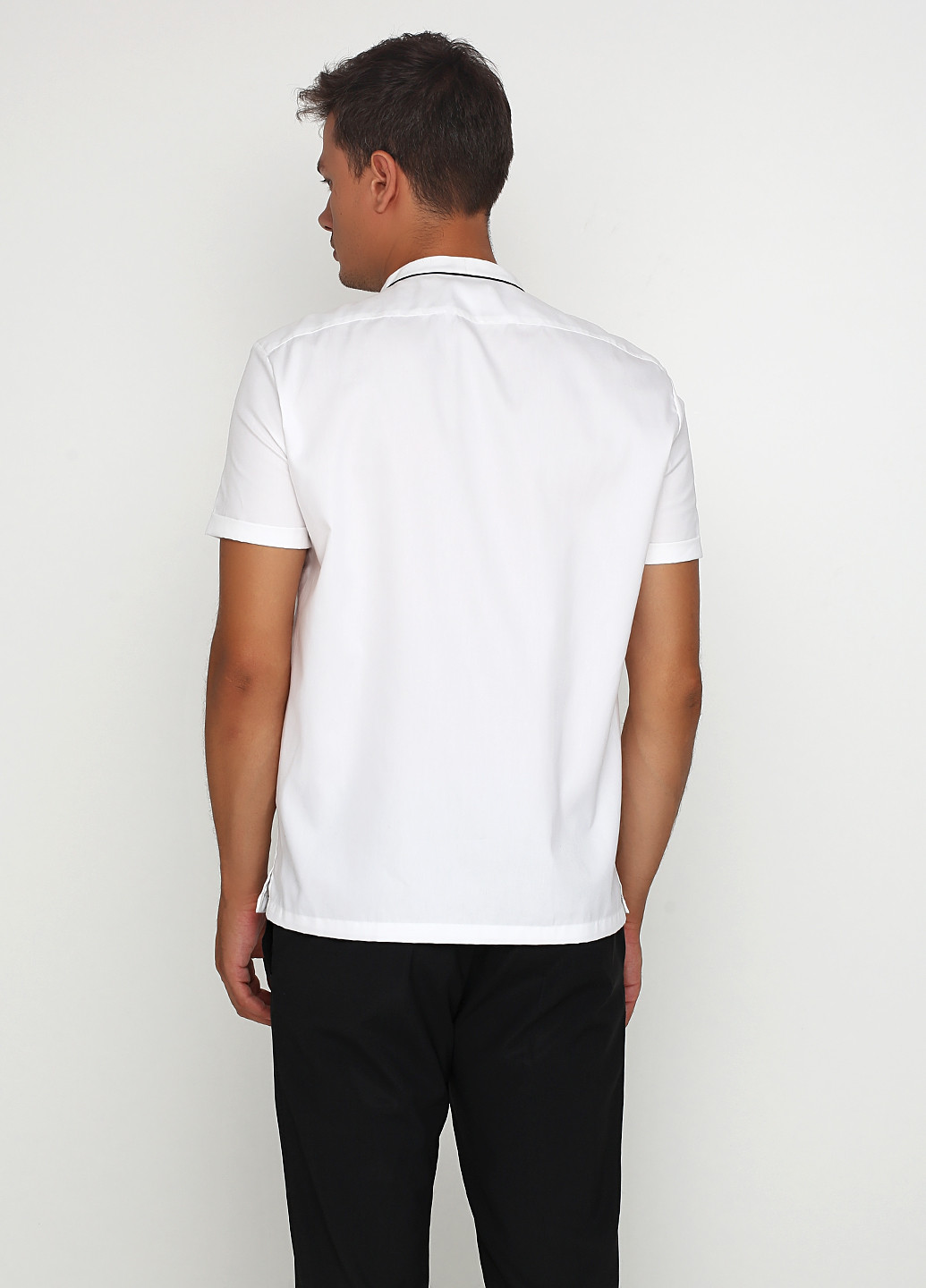 Белая кэжуал рубашка однотонная Drykorn с коротким рукавом