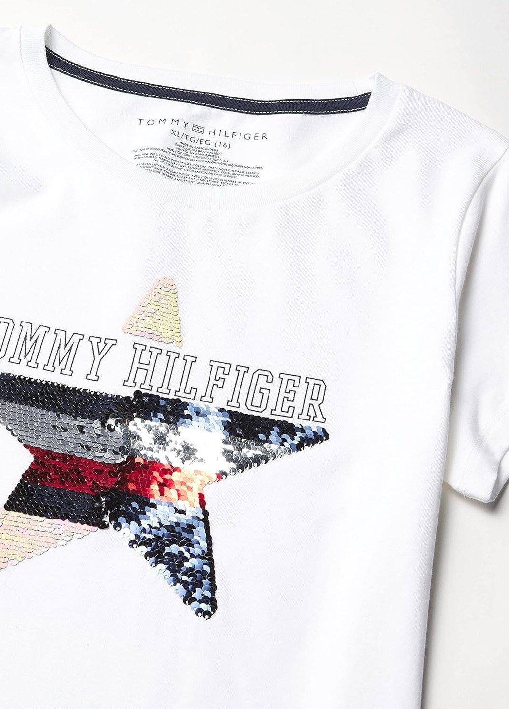 Белая летняя футболка Tommy Hilfiger