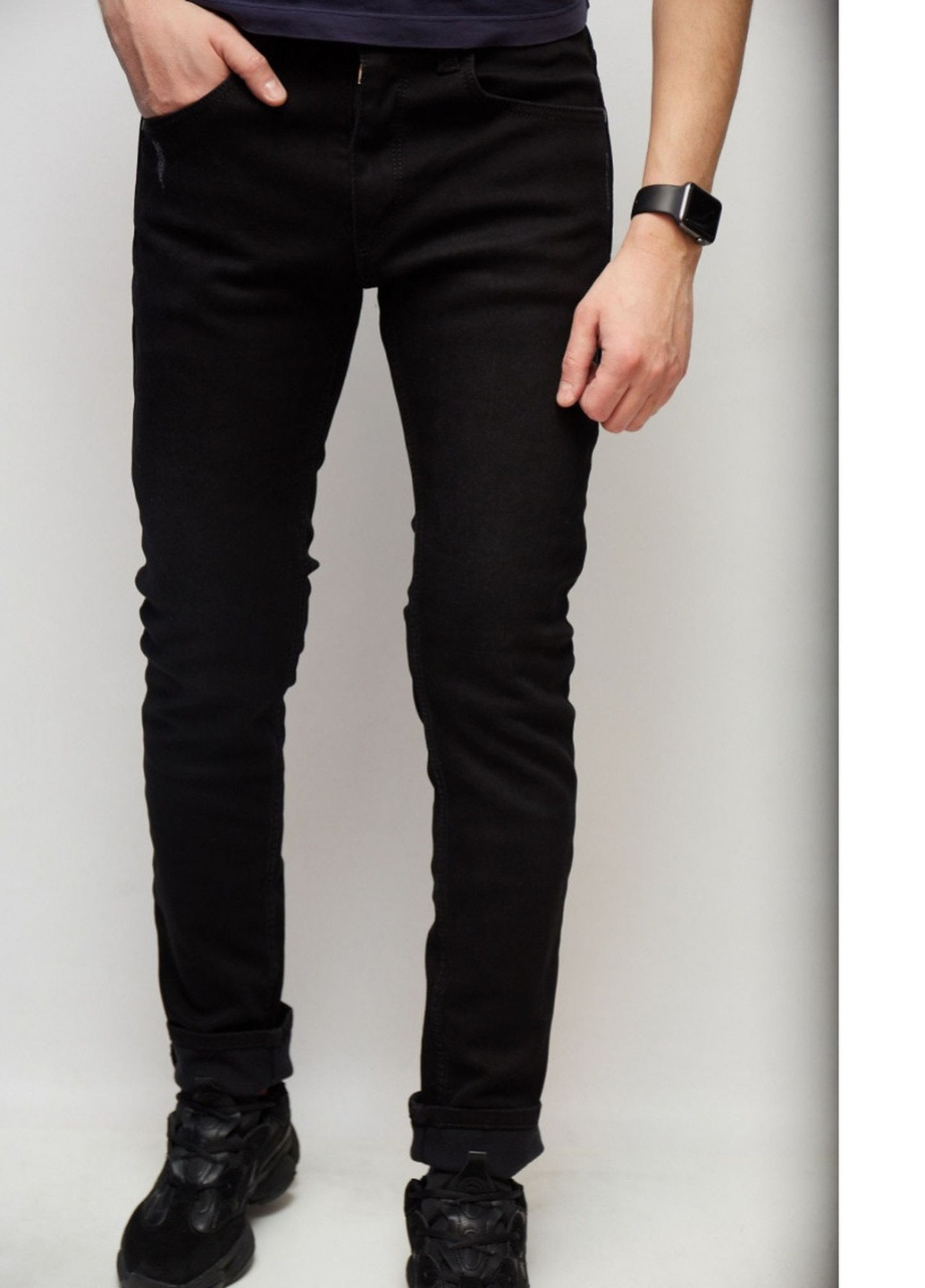 Черные зимние джинсы утепленные 6336 Mario