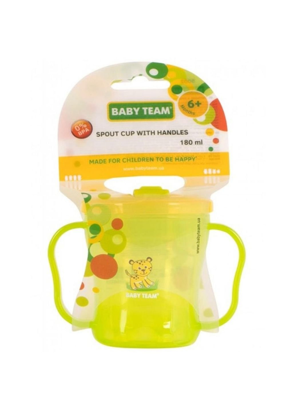 Поильник-непроливайка з ручками і носиком, що складається, 180 мл Baby Team (252156769)