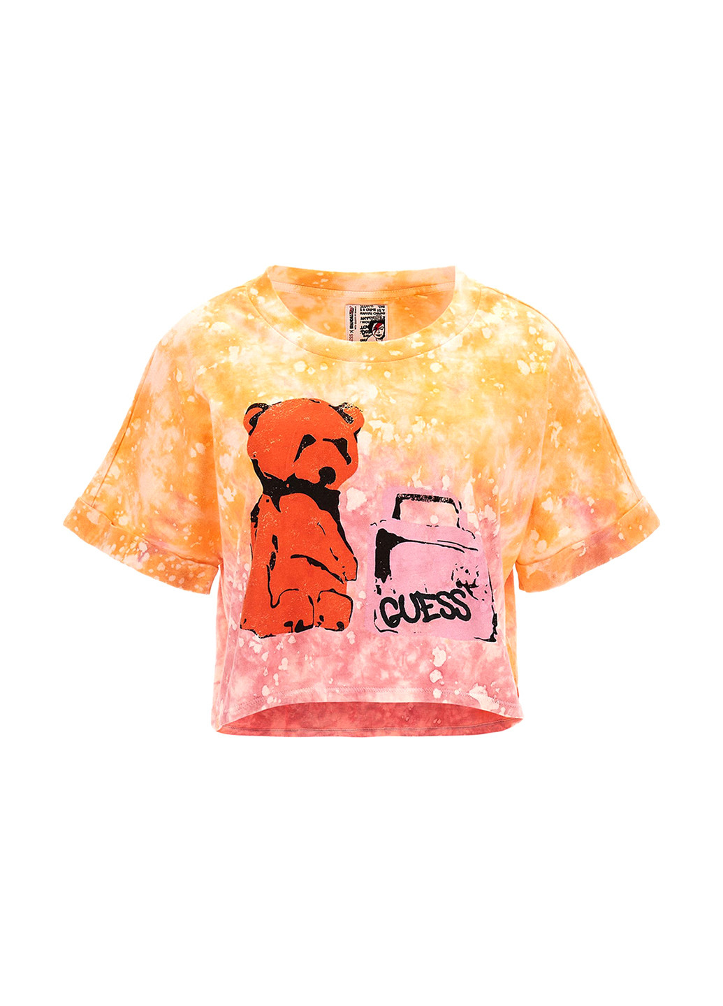 Оранжевая летняя футболка Guess