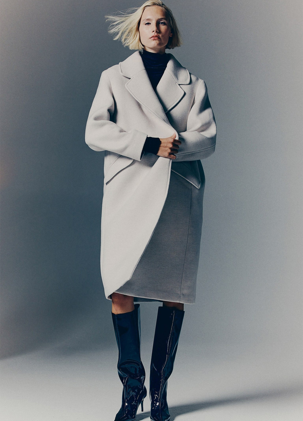 Светло-бежевое демисезонное Пальто двубортное H&M