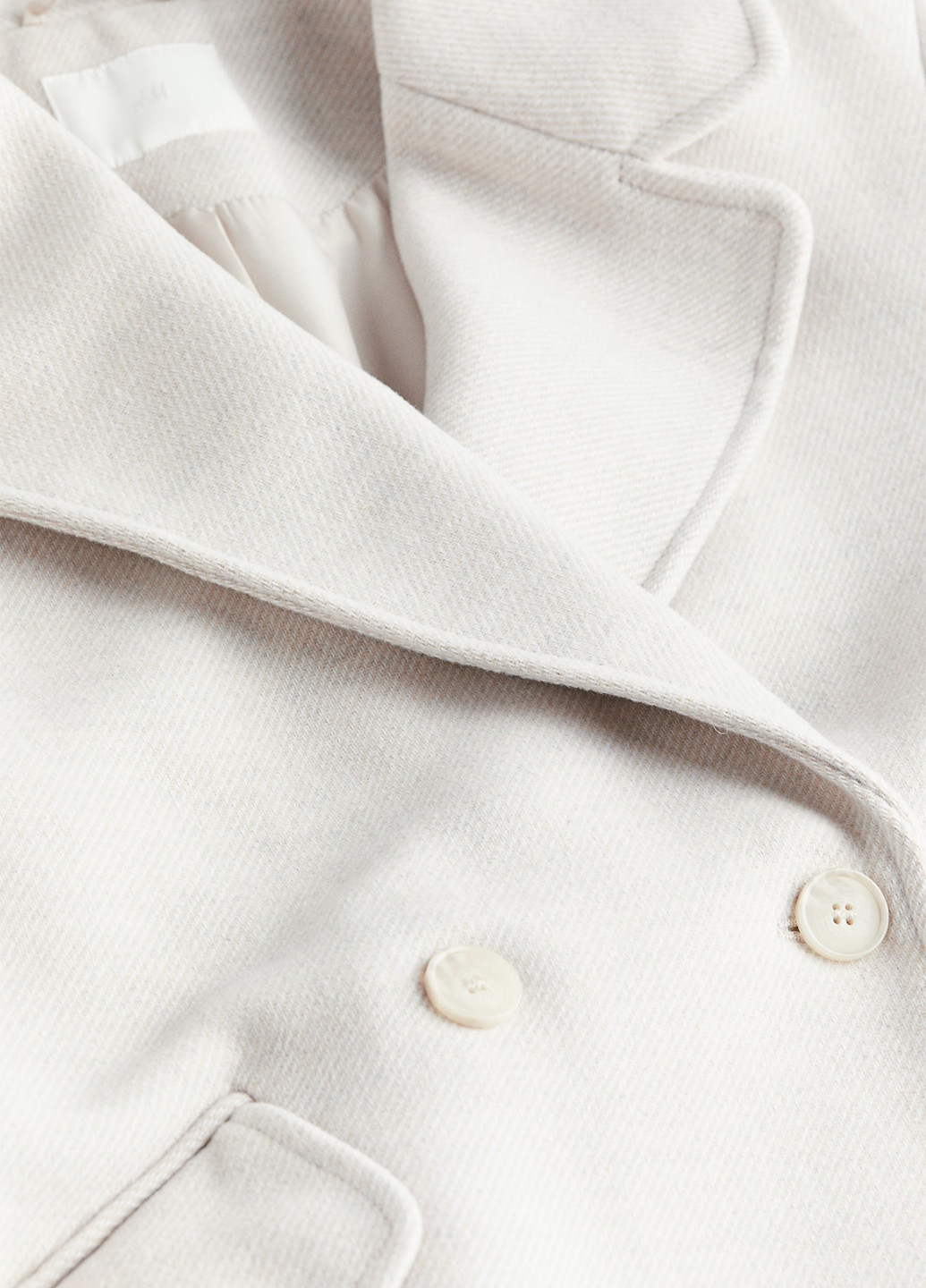 Светло-бежевое демисезонное Пальто двубортное H&M