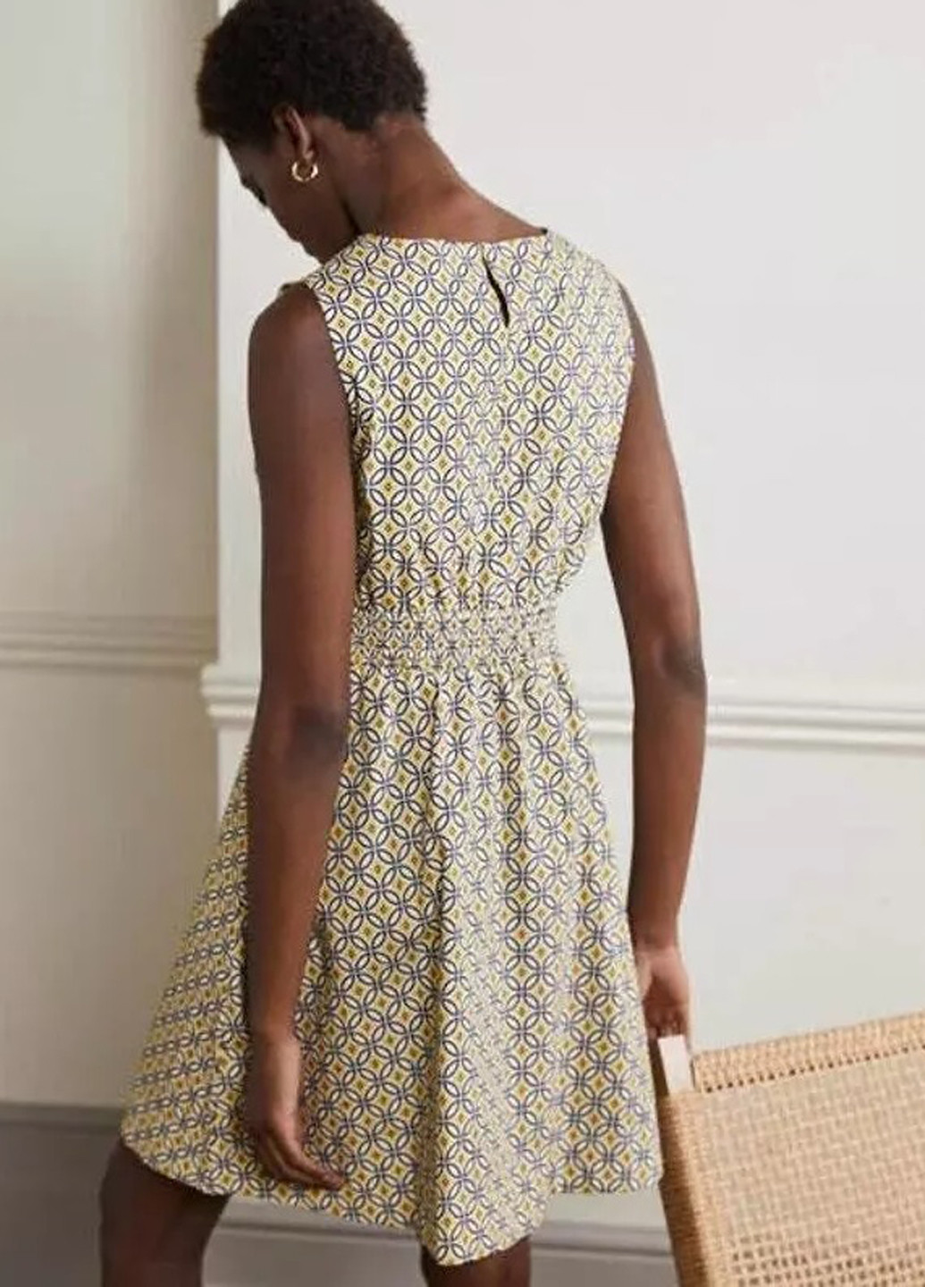 Комбинированное кэжуал платье Boden с геометрическим узором