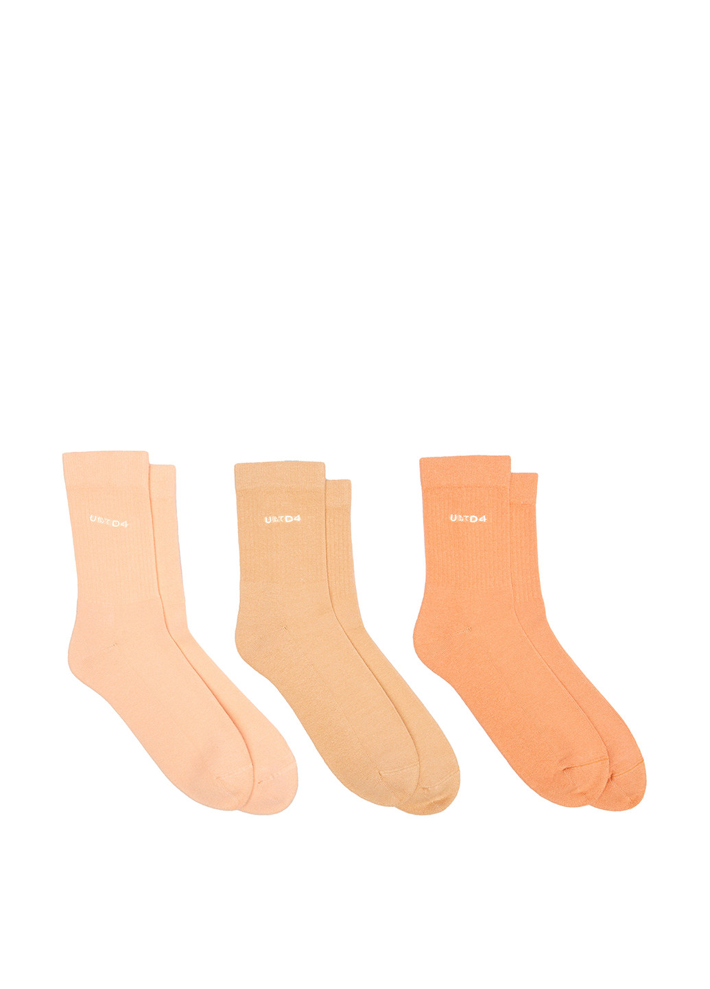Персикові шкарпетки (3 пари) UNITED4 написи (329058591)