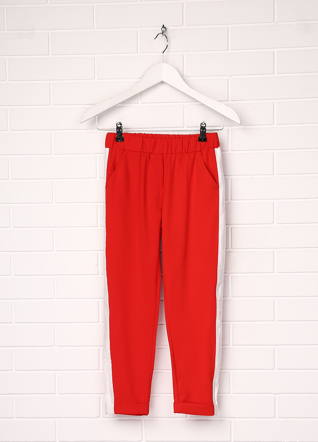 Красные кэжуал летние зауженные брюки Yclu