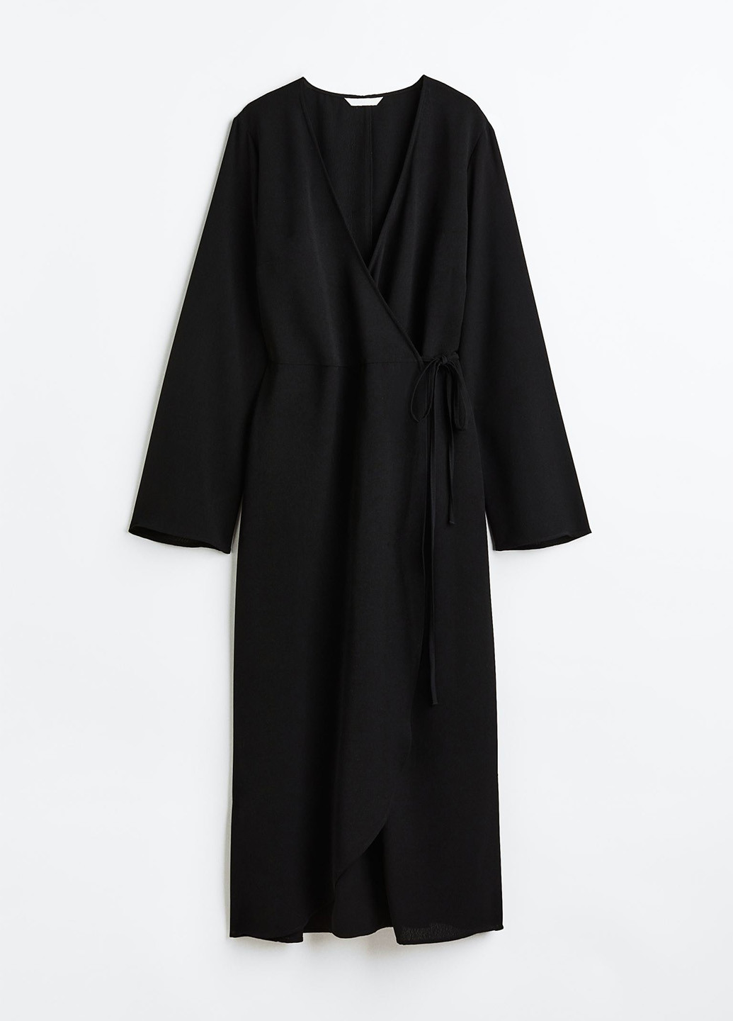 Чорна кежуал сукня на запах H&M однотонна