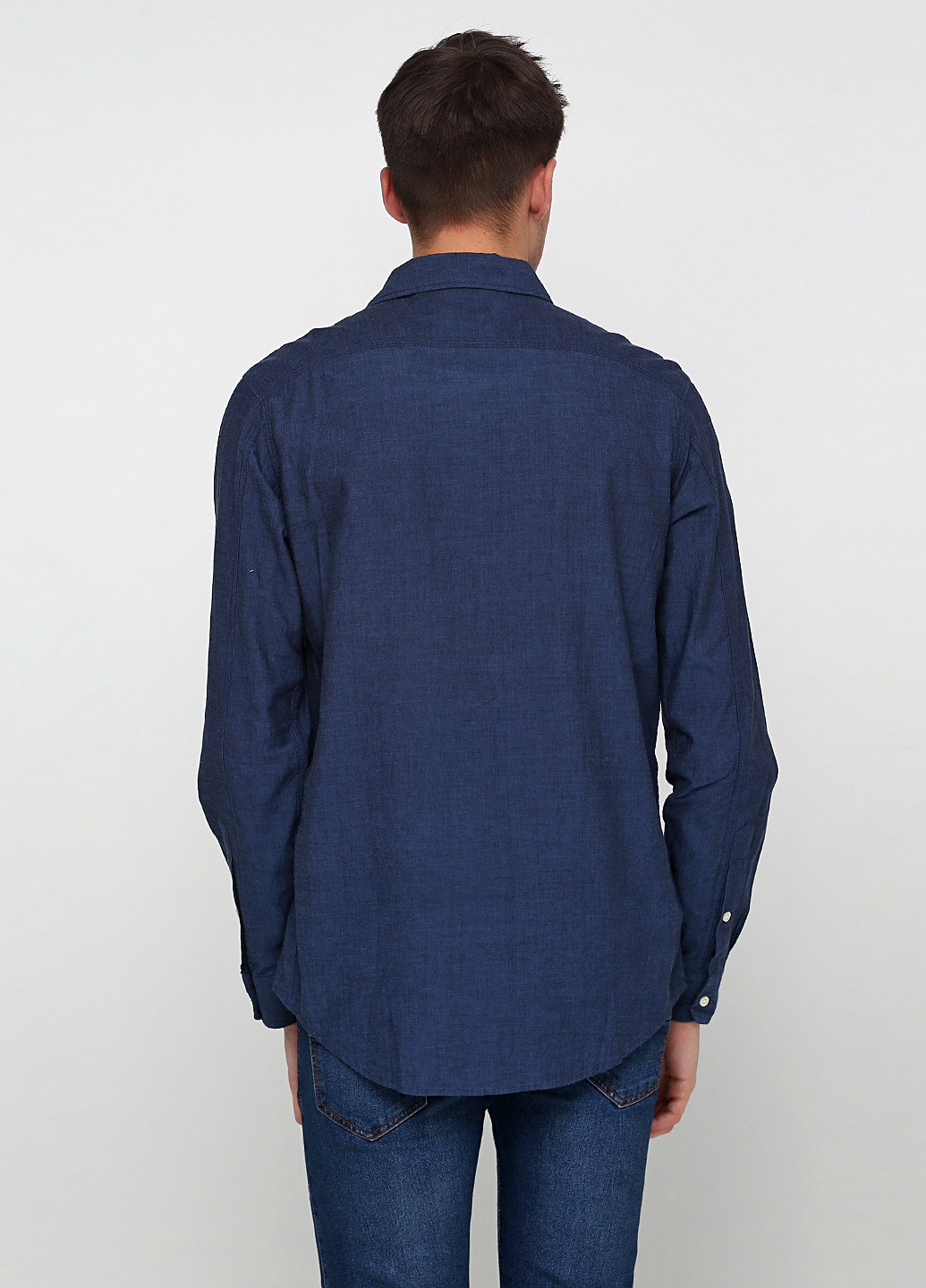 Темно-синяя рубашка однотонная Ralph Lauren