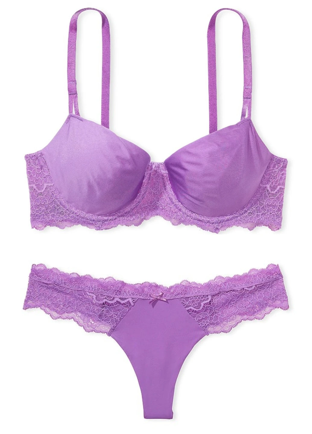 Бузковий демісезонний комплект (бюстгальтер, трусики) Victoria's Secret