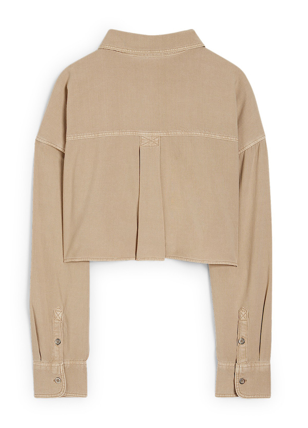 Бежевая кэжуал рубашка однотонная C&A